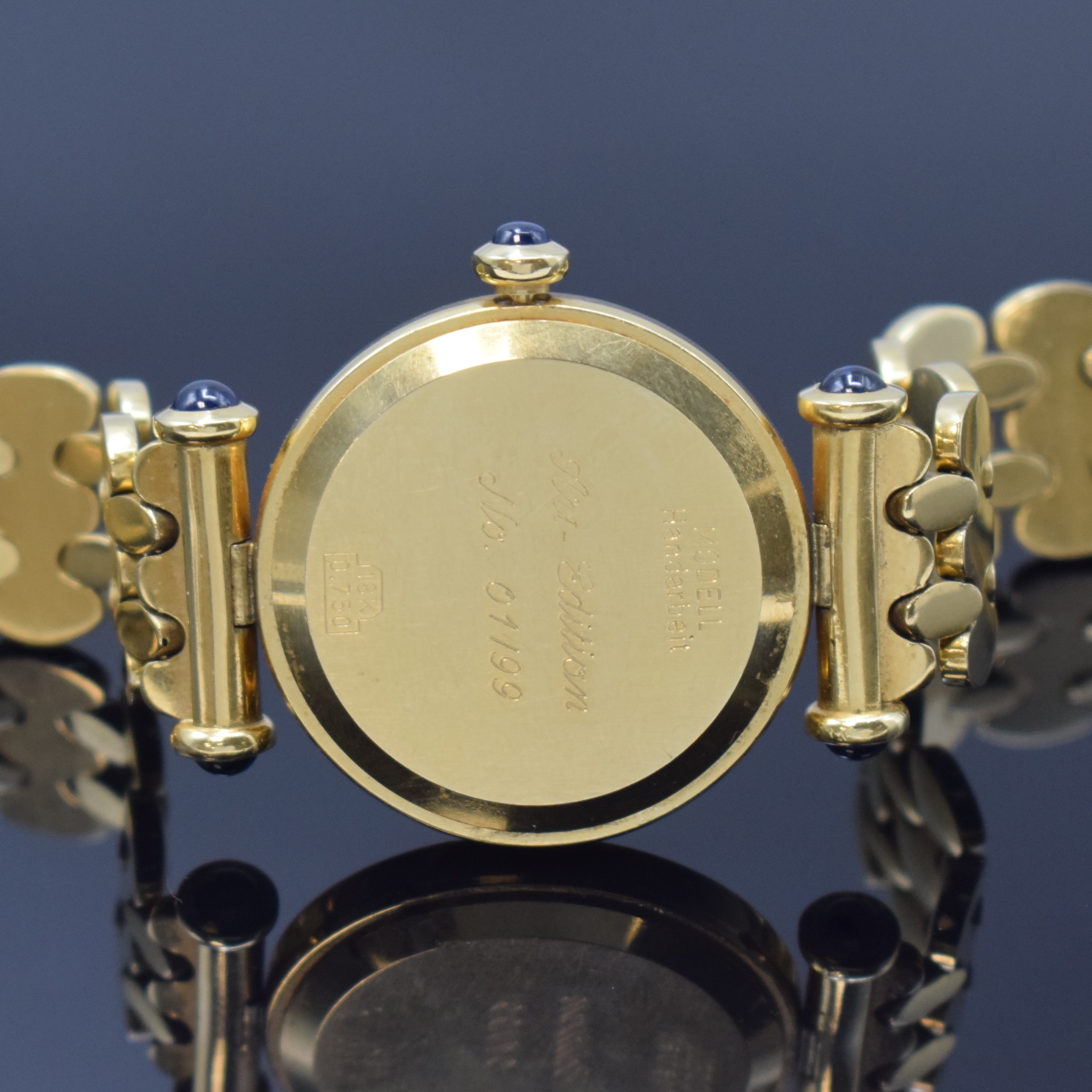 Detail d: Art Edition seltene, auf 99 Stück limitierte und sehr aufwendige Armbanduhr in GG 750/000 Modell Handarbeit, Schweiz / Deutschland um um 1990, ...