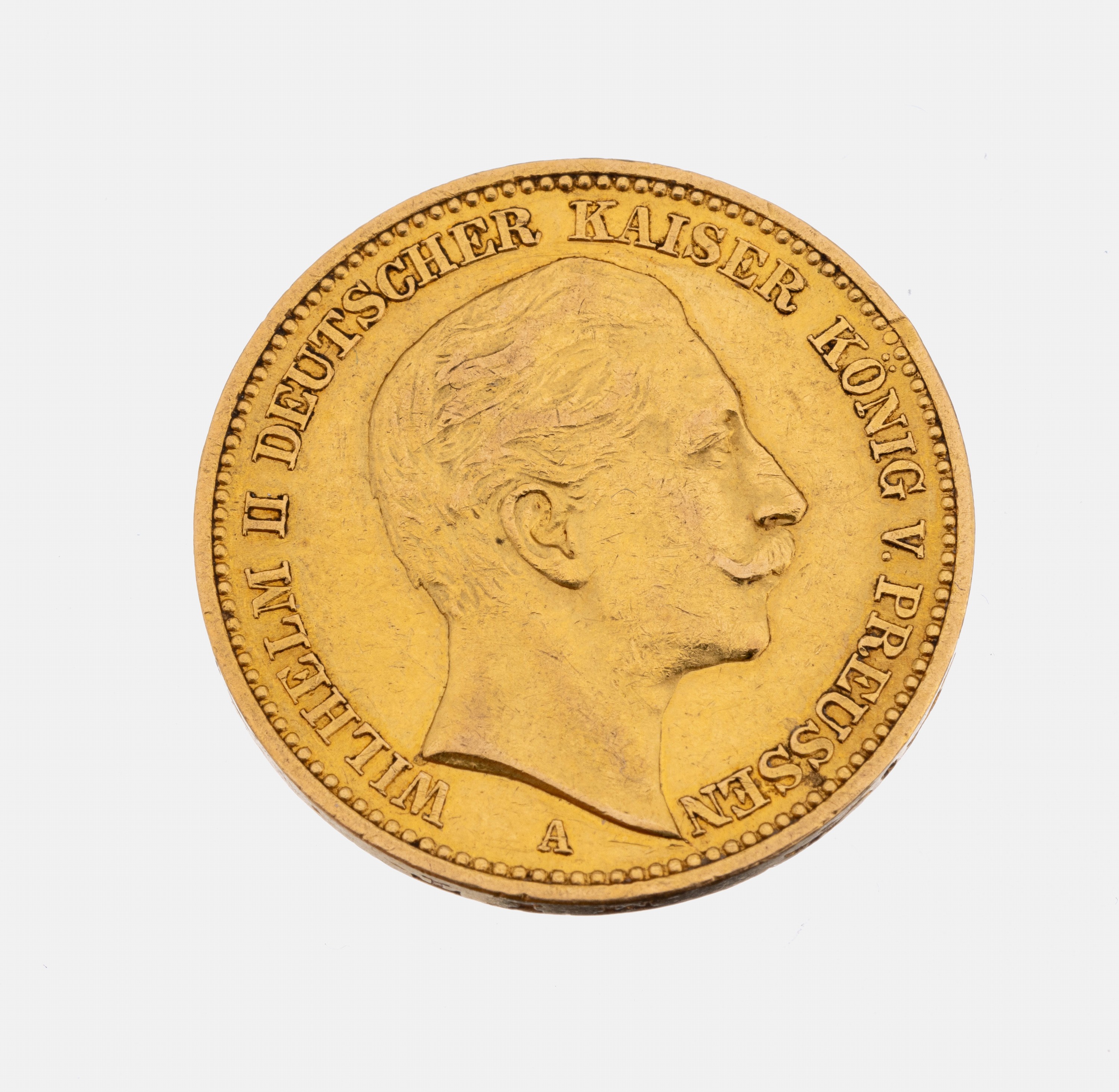 Goldmünze 20 Mark 1890, Wilhelm II., Deutscher Kaiser, König von Preussen
