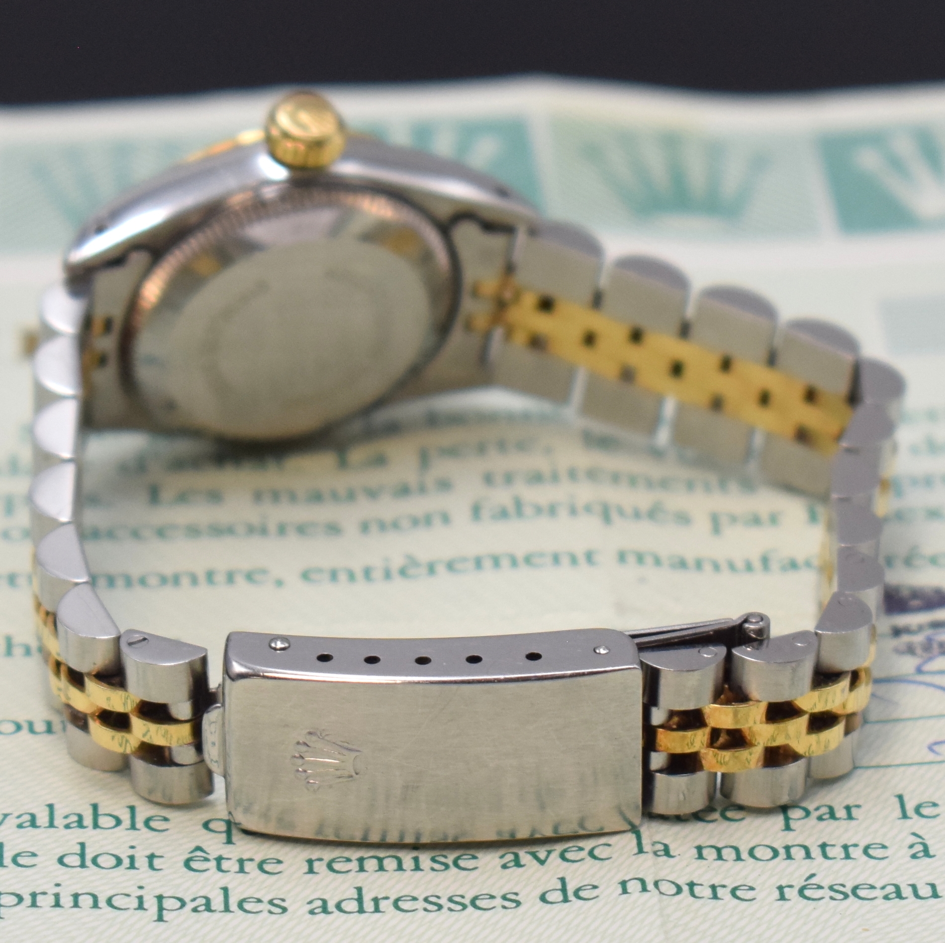 Detail b: ROLEX Oyster Perpetual Damenarmbanduhr Referenz 67193, Schweiz um 1988, Automatik, R-Serie, Edelstahl/Gold komb. inkl. orig. Jubileeband m. ...