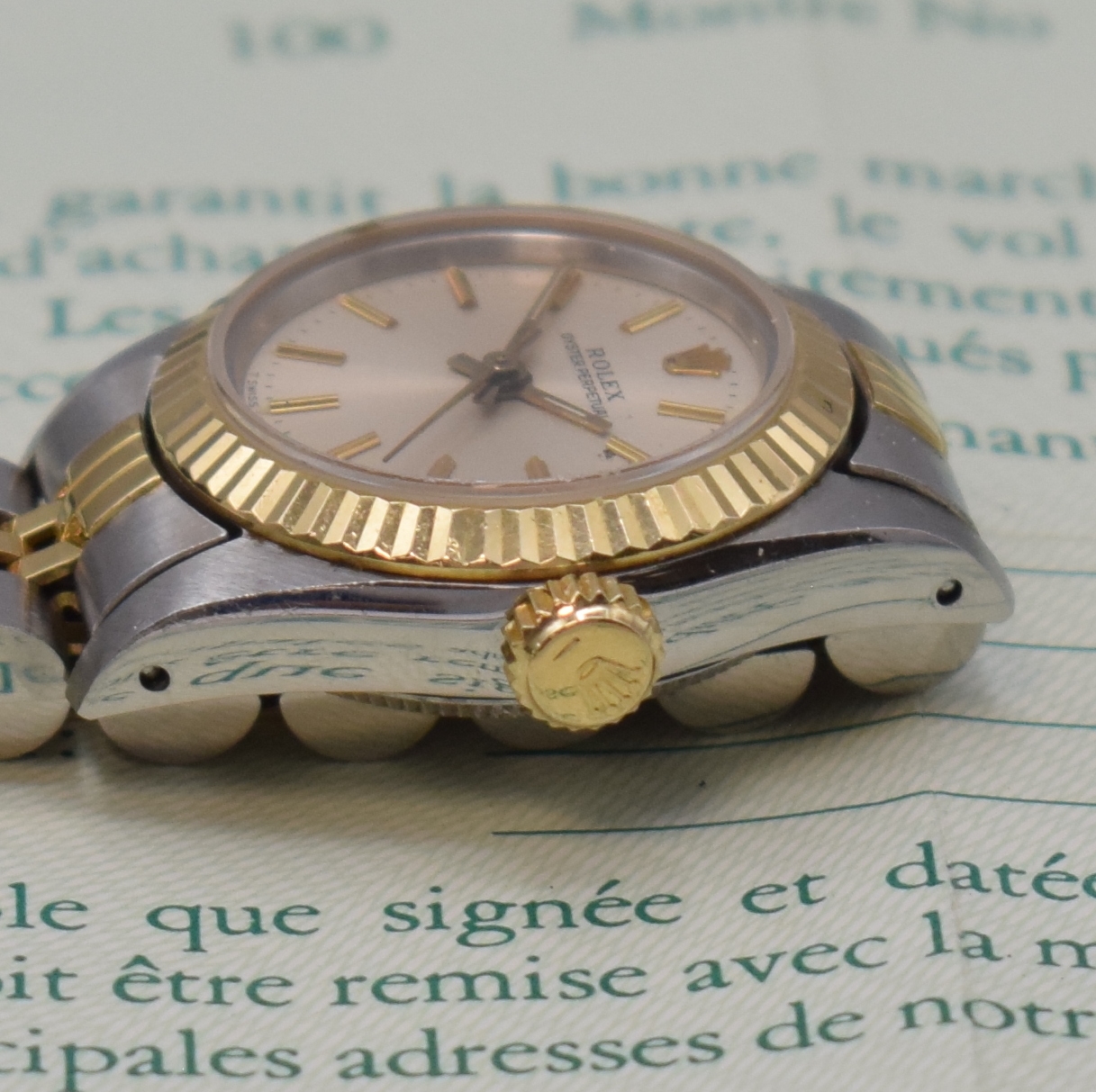 Detail c: ROLEX Oyster Perpetual Damenarmbanduhr Referenz 67193, Schweiz um 1988, Automatik, R-Serie, Edelstahl/Gold komb. inkl. orig. Jubileeband m. ...