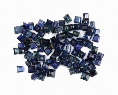 Image Lot lose Saphire zus. ca. 20.27 ct, Carrees inversch. Größen und Farbnuancen, ...