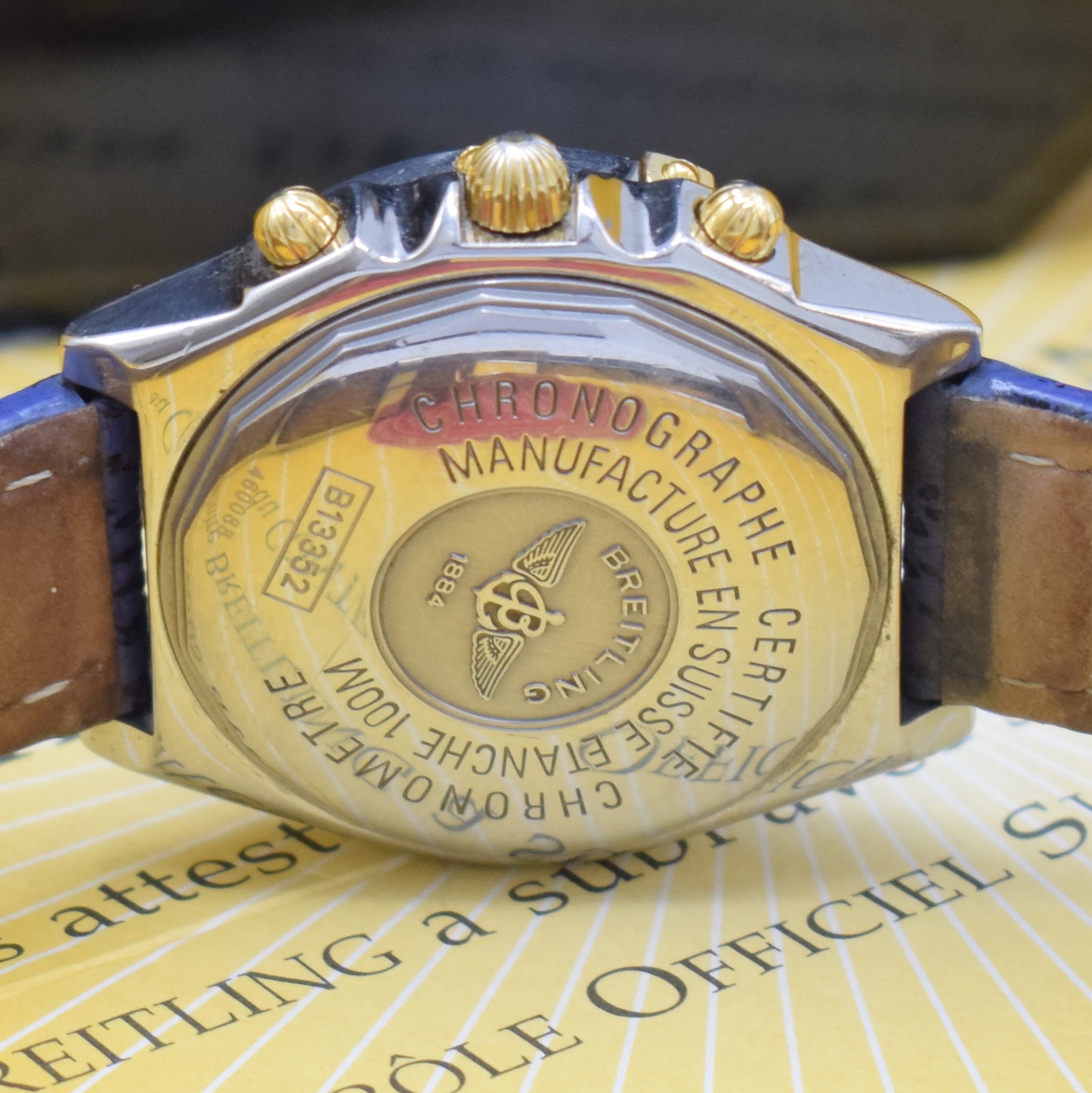 Detail d: BREITLING Armbandchronograph Modellserie Chronomat in Chronometerqualität Referenz B13352, Schweiz verk. lt. Pap. 04/2003, Automatik, ...