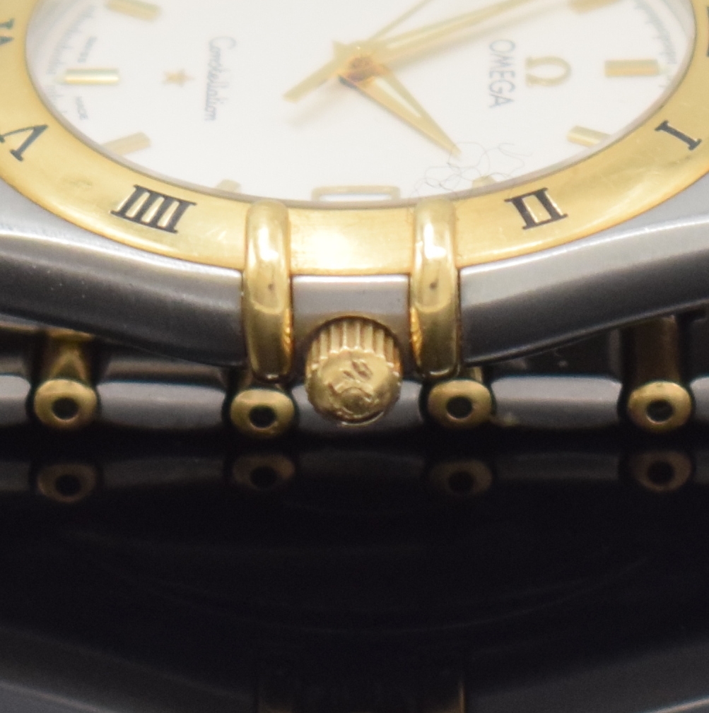 Detail c: OMEGA Constellation Armbanduhr Referenz 396 1201, Schweiz um 2000, quarz, Edelstahl und Gold kombiniert, Boden aufgedr., Gliederband m. Faltschl. ...