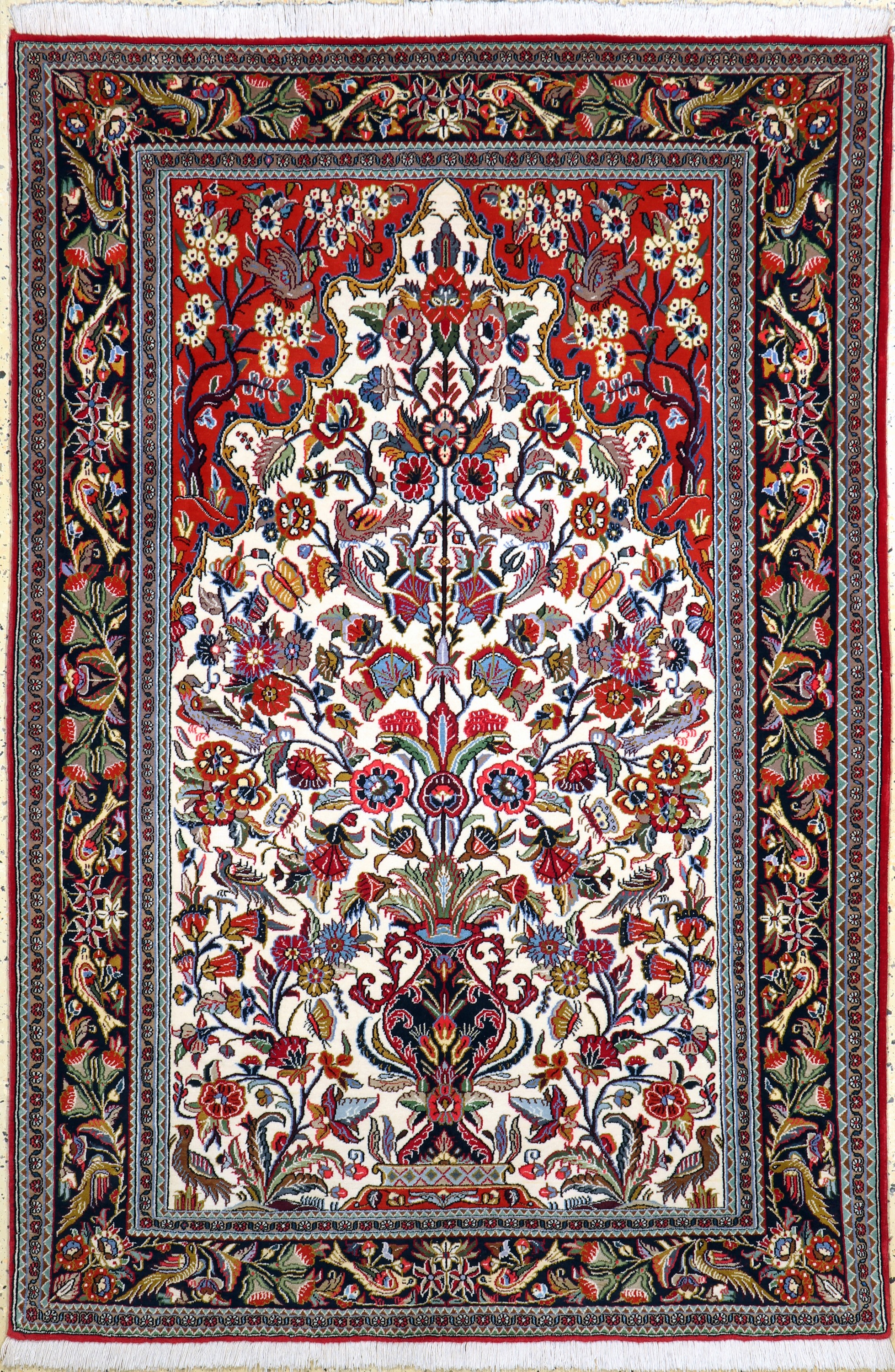 Ghom Kork, Persien, Ende 20.Jhd, Korkwolle auf Baumwolle, ca. 200 x 134 cm, EHZ:(nahezu Neuwertig).