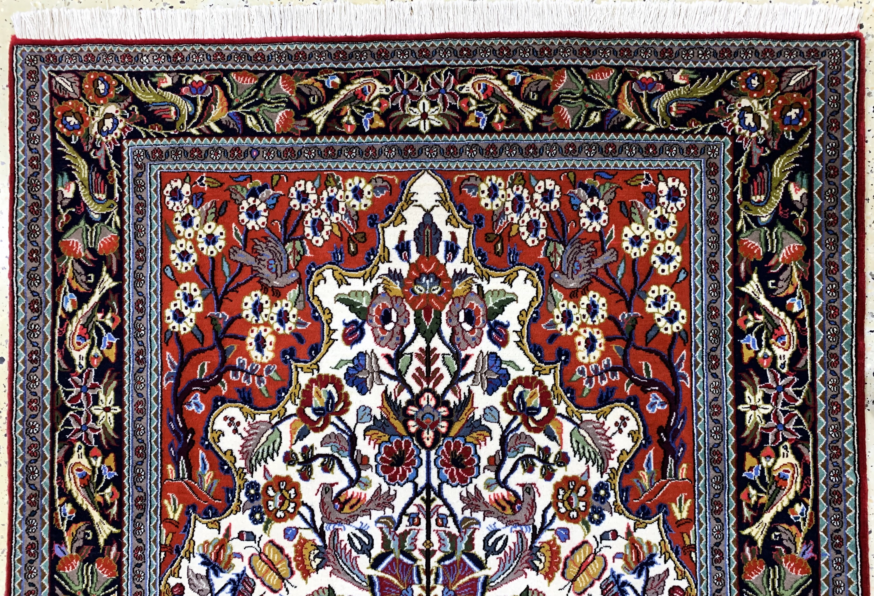 Detail a: Ghom Kork, Persien, Ende 20.Jhd, Korkwolle auf Baumwolle, ca. 200 x 134 cm, EHZ:(nahezu Neuwertig).
