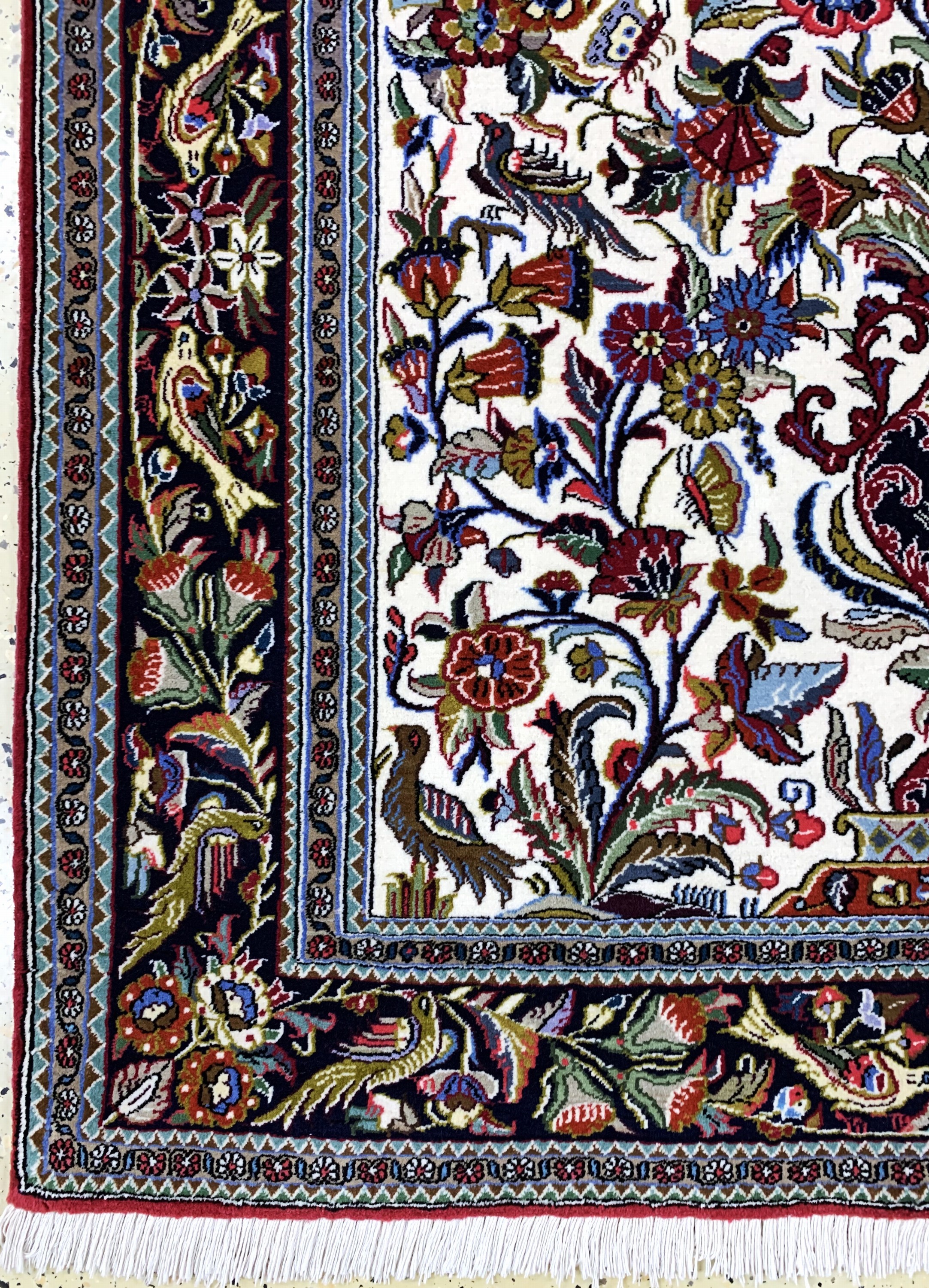 Detail c: Ghom Kork, Persien, Ende 20.Jhd, Korkwolle auf Baumwolle, ca. 200 x 134 cm, EHZ:(nahezu Neuwertig).