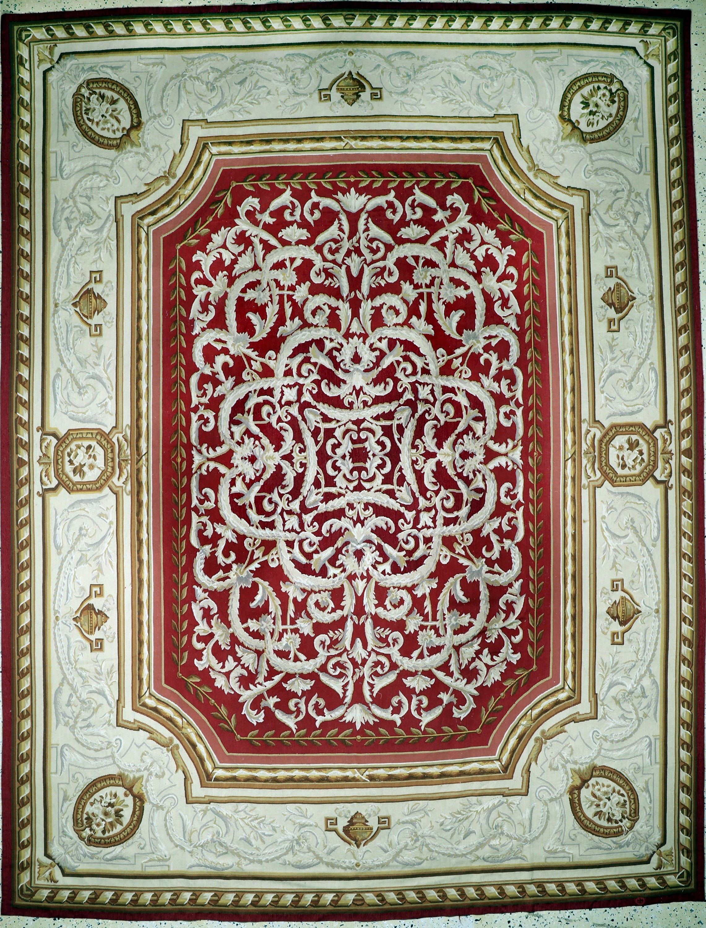 Aubusson flachgwewebt, China, Ende 20.Jhd, Wolle auf Baumwolle, ca. 303 x 230 cm, EHZ:(nahezu Neuwertig)