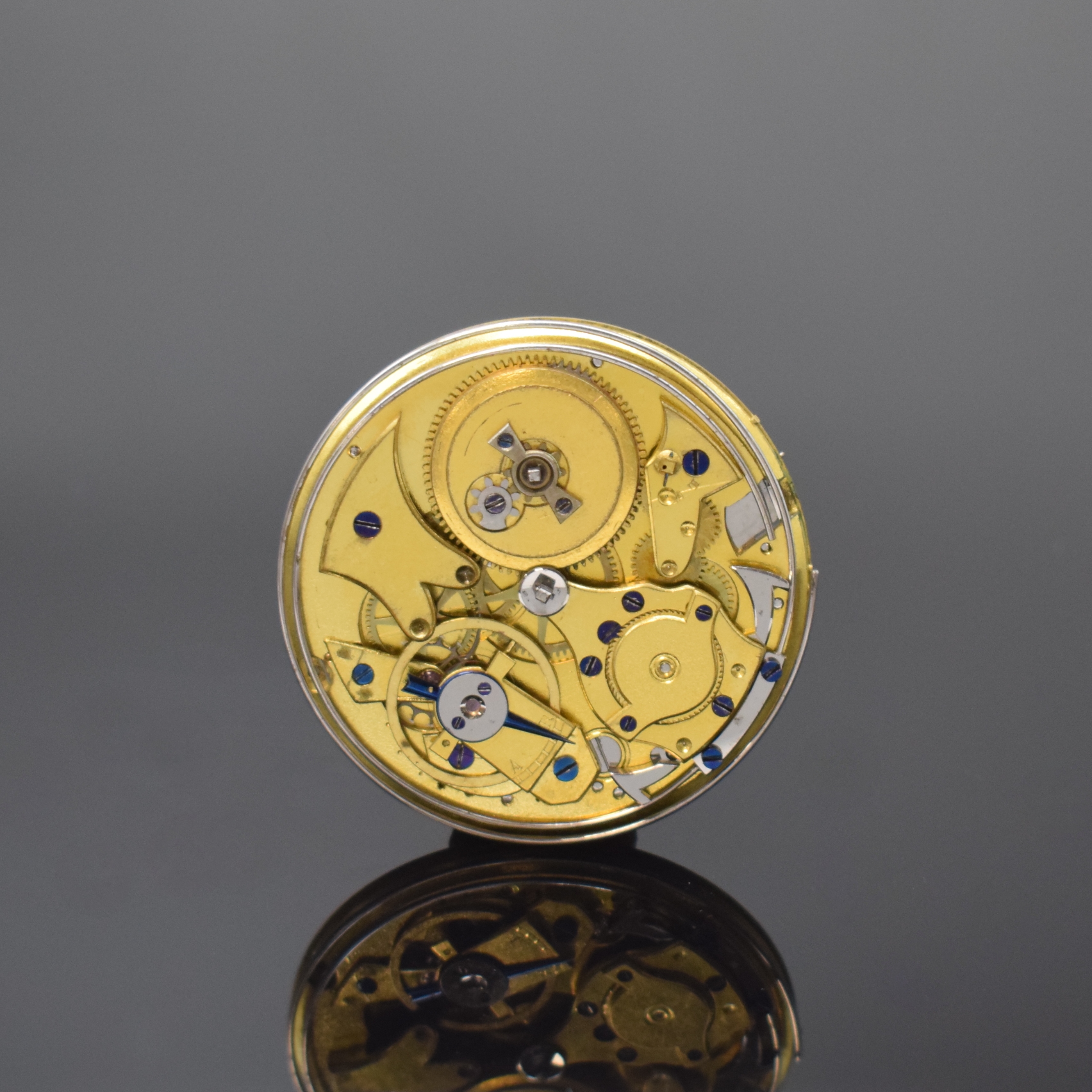Taschenuhrwerk mit Repetition, Schweiz um 1910, verg. Zylinderwerk, Ring-Unr., Schlag auf 2 Tonfedern, D. ca. 47,5 mm, Krone u. Welle fehl., Werk ...