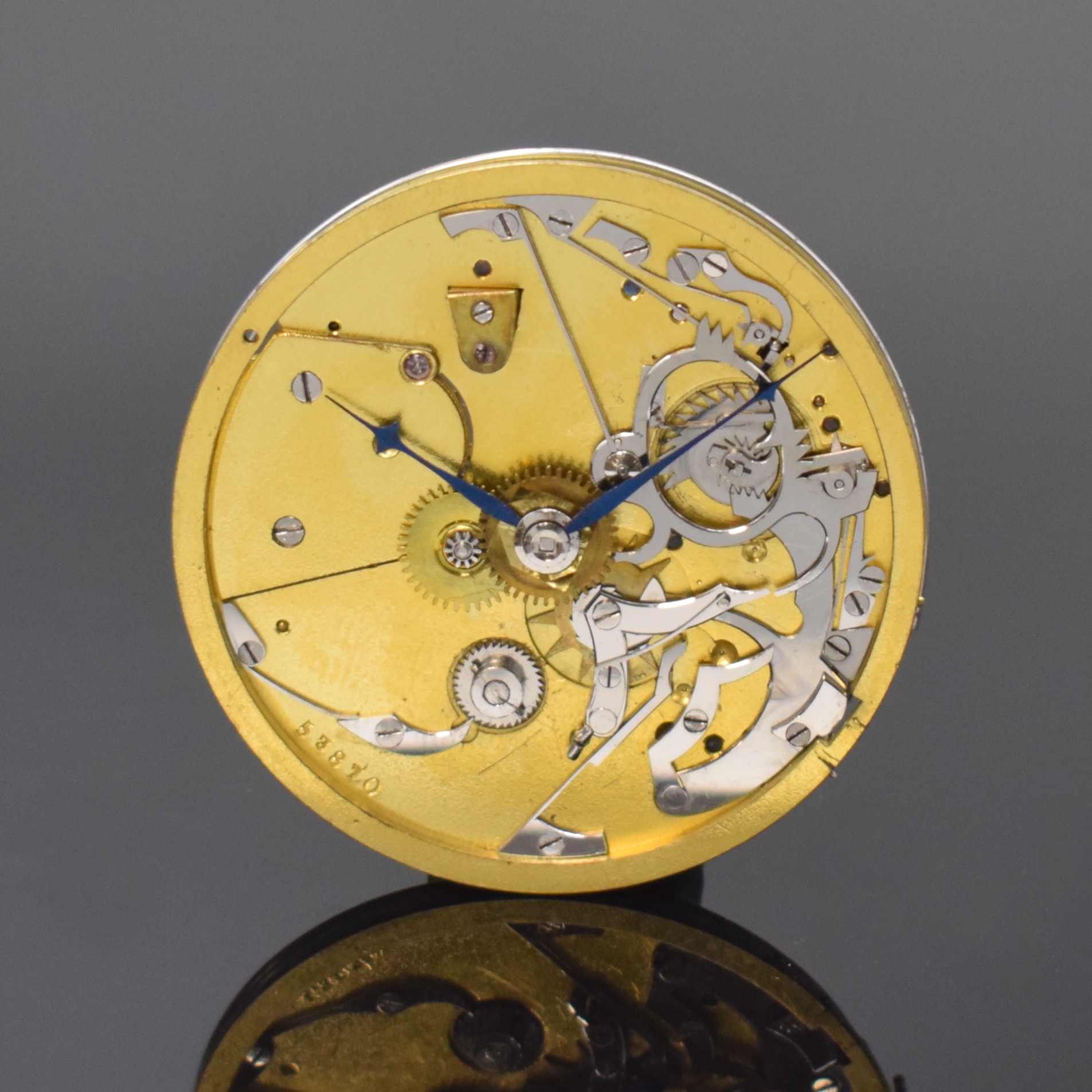 Detail a: Taschenuhrwerk mit Repetition, Schweiz um 1910, verg. Zylinderwerk, Ring-Unr., Schlag auf 2 Tonfedern, D. ca. 47,5 mm, Krone u. Welle fehl., Werk ...