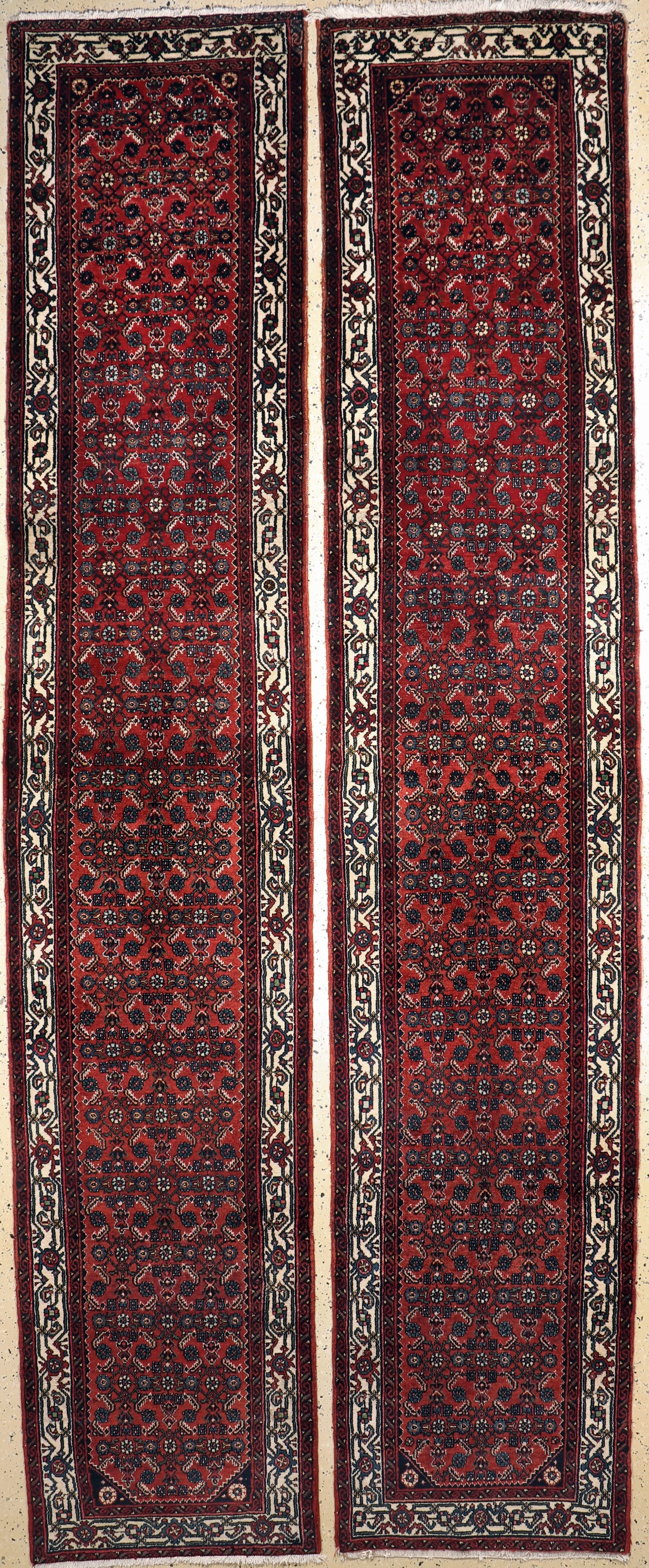 1 paar Serabend fein, Persien, Mitte 20.Jhd, Wolle auf Baumwolle, ca. 400 x 78 cm, EHZ:(nahezu Neuwertig).