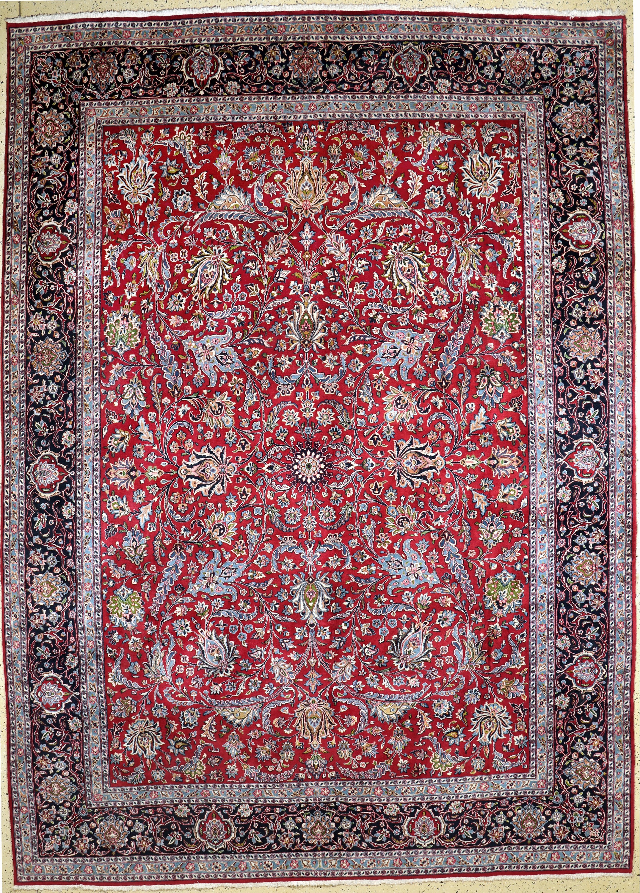 Kerman Lawar fein, Persien, Ende 20.Jhd, Wolle auf Baumwolle, ca. 414 x 297 cm, EHZ:(nahezu Neuwertig).