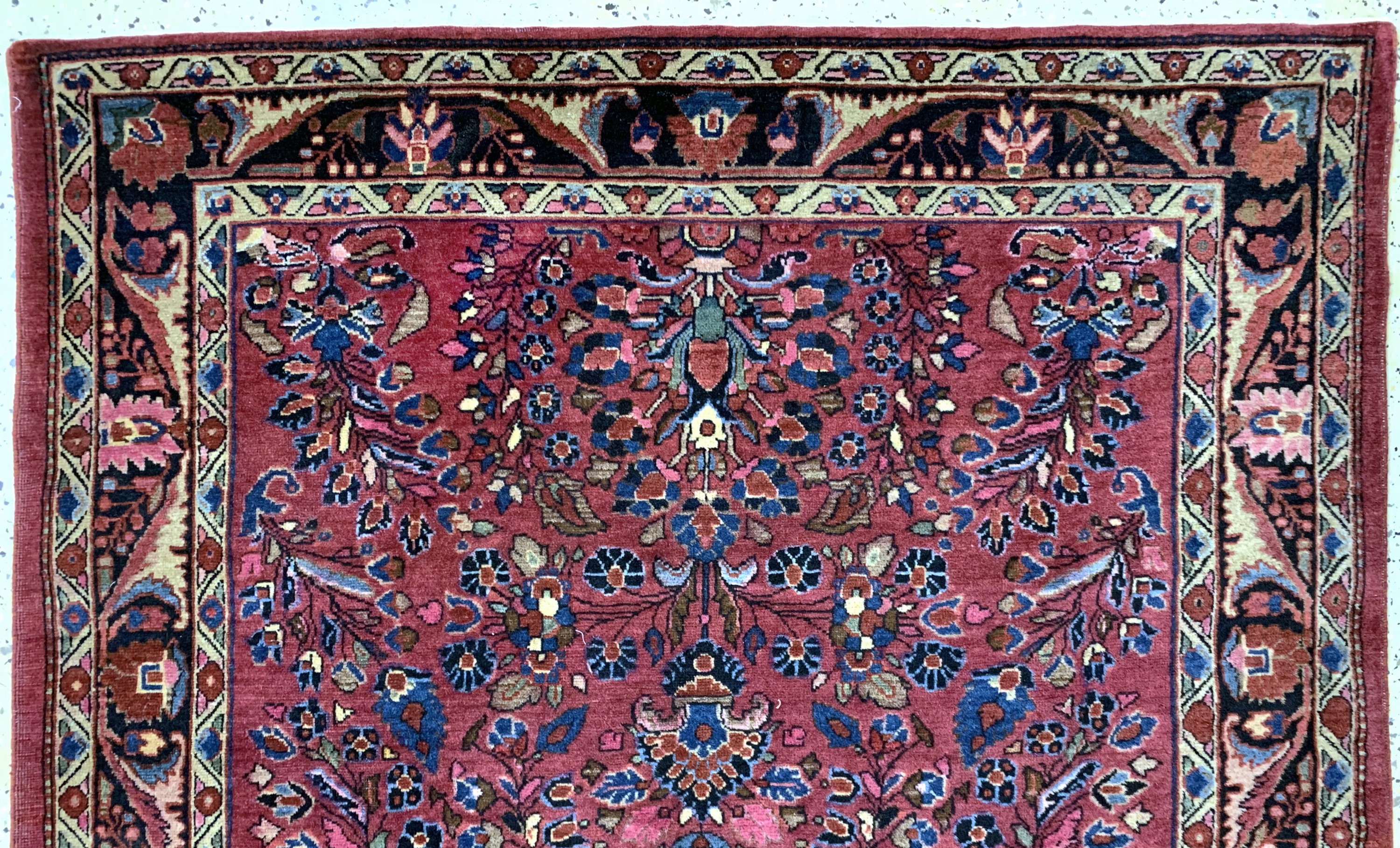 Detail a: Sarogh alt, Persien, Mitte 20.Jhd, Wolle auf Baumwolle, ca. 210 x 133 cm, EHZ: 2(fachkundig gereinigt)