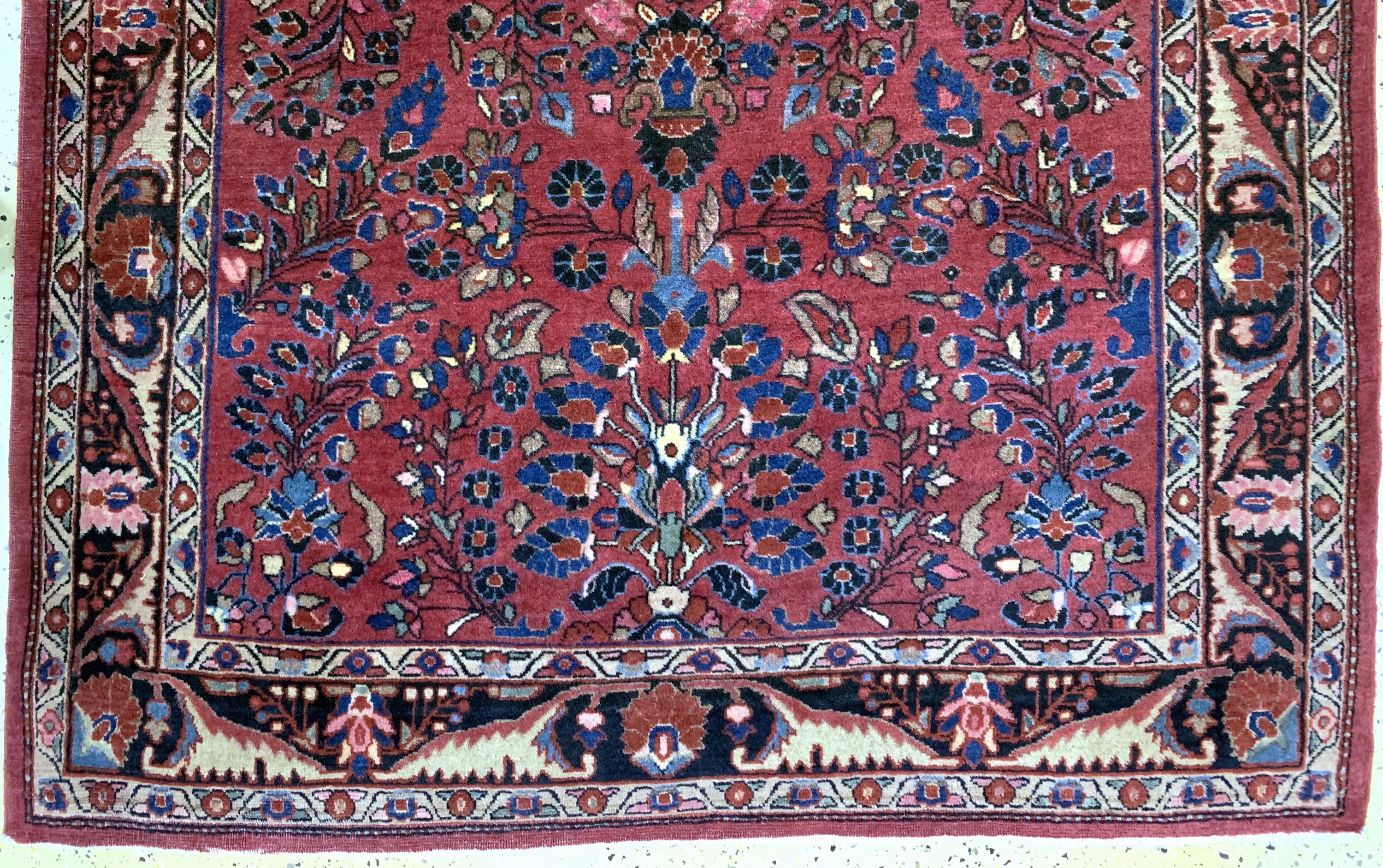 Detail c: Sarogh alt, Persien, Mitte 20.Jhd, Wolle auf Baumwolle, ca. 210 x 133 cm, EHZ: 2(fachkundig gereinigt)