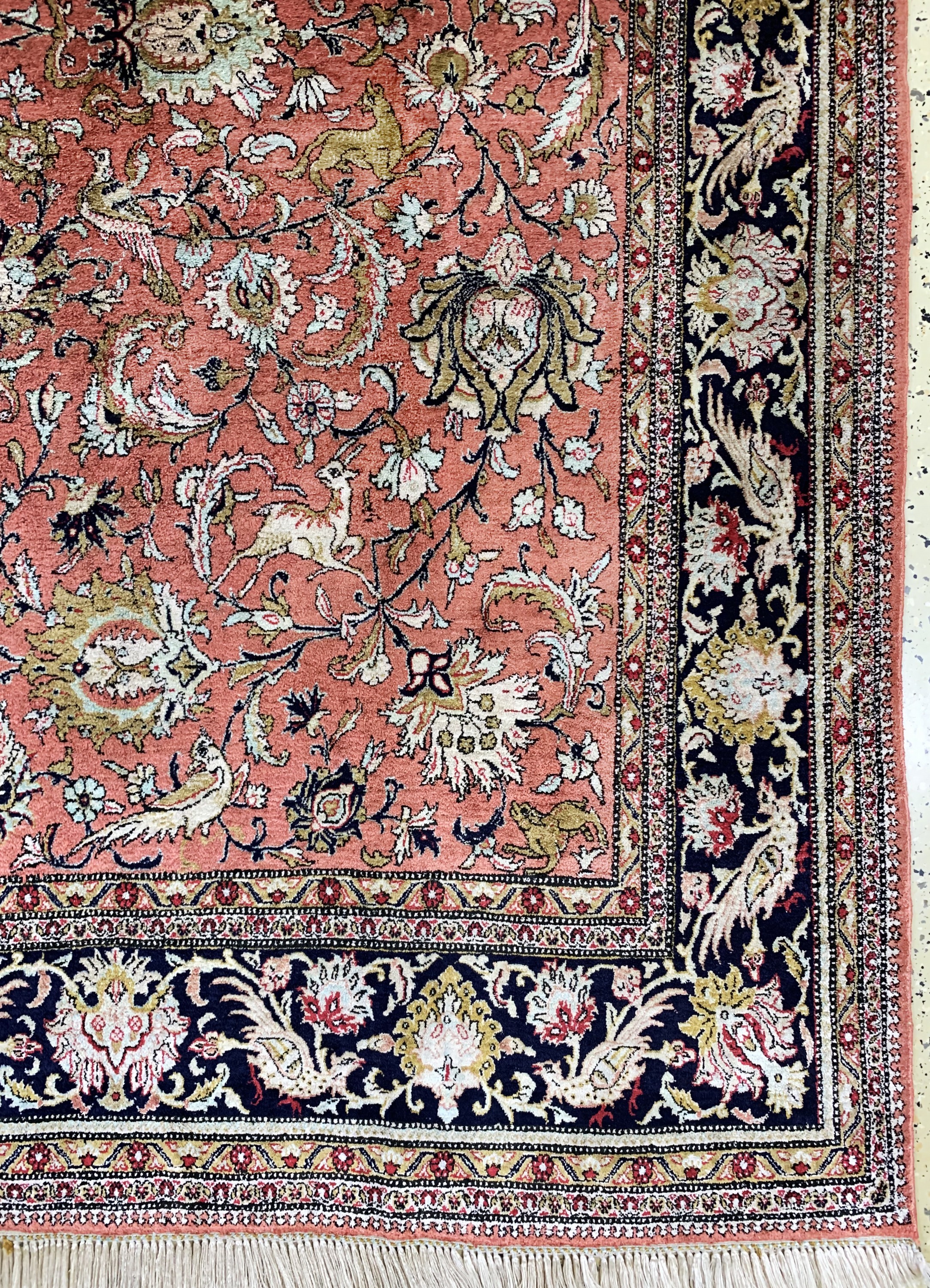 Detail a: Ghom Seide, Persien, Mitte 20.Jhd, reine Naturseide, ca. 308 x 203 cm, EHZ: 2