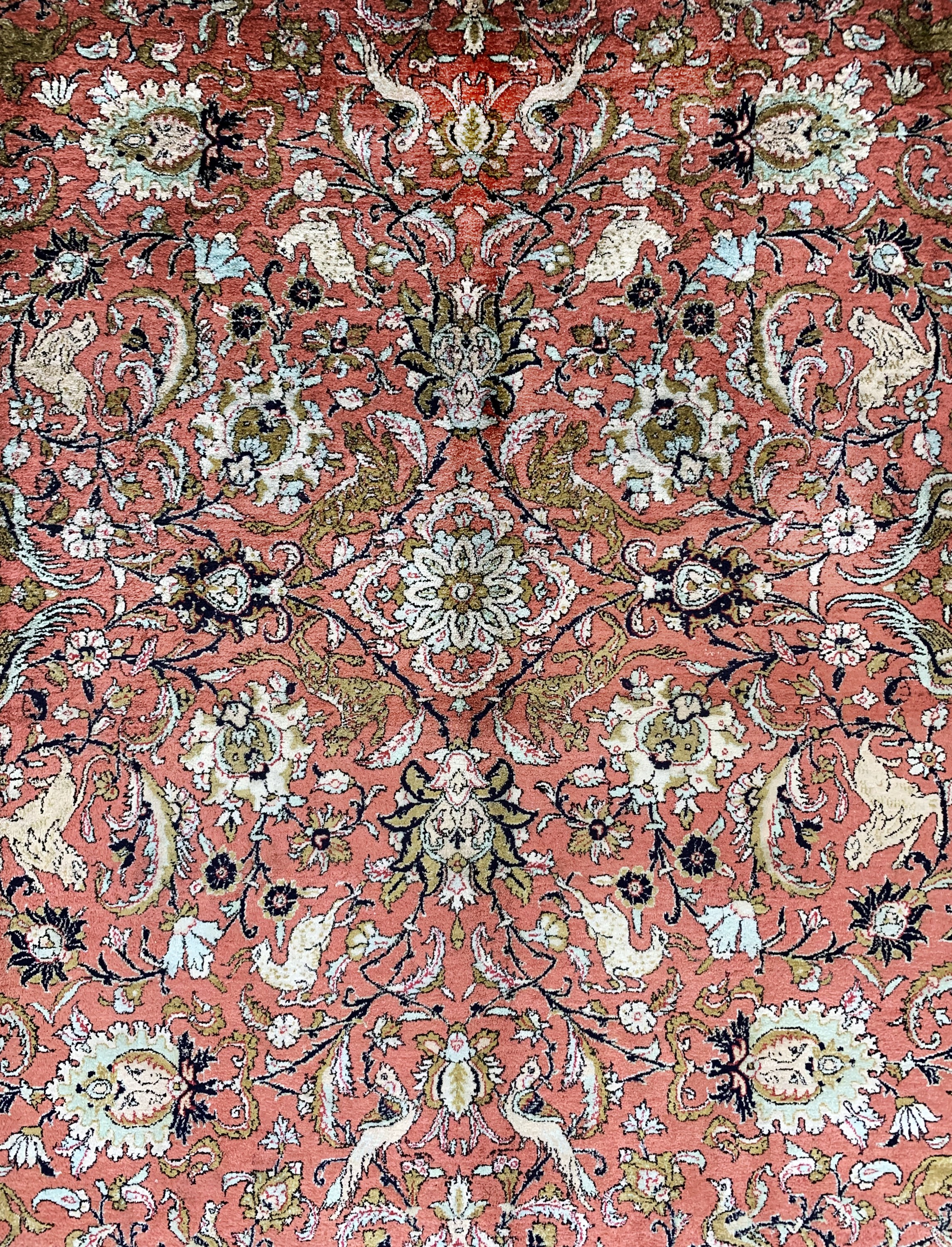 Detail c: Ghom Seide, Persien, Mitte 20.Jhd, reine Naturseide, ca. 308 x 203 cm, EHZ: 2