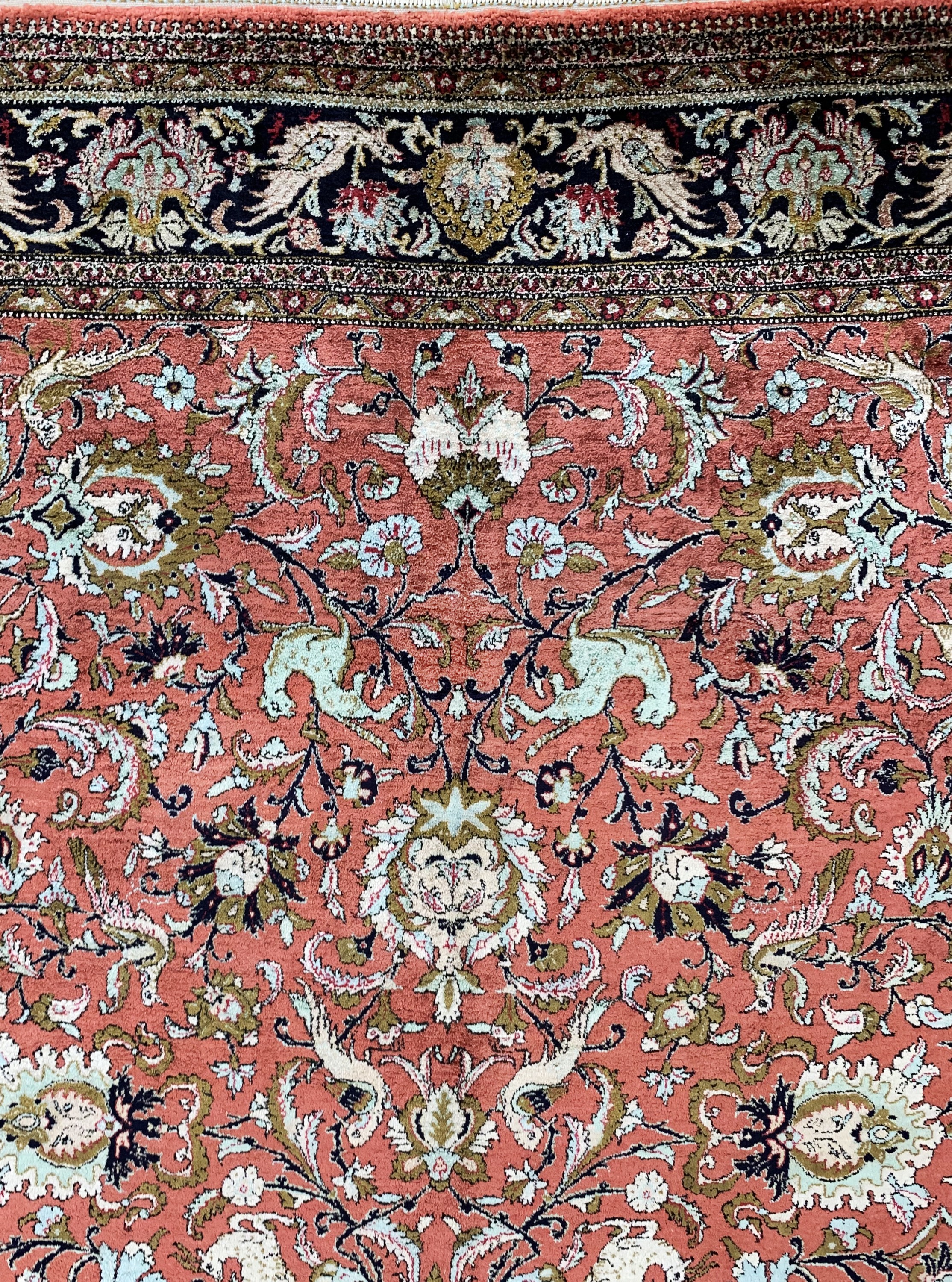 Detail e: Ghom Seide, Persien, Mitte 20.Jhd, reine Naturseide, ca. 308 x 203 cm, EHZ: 2