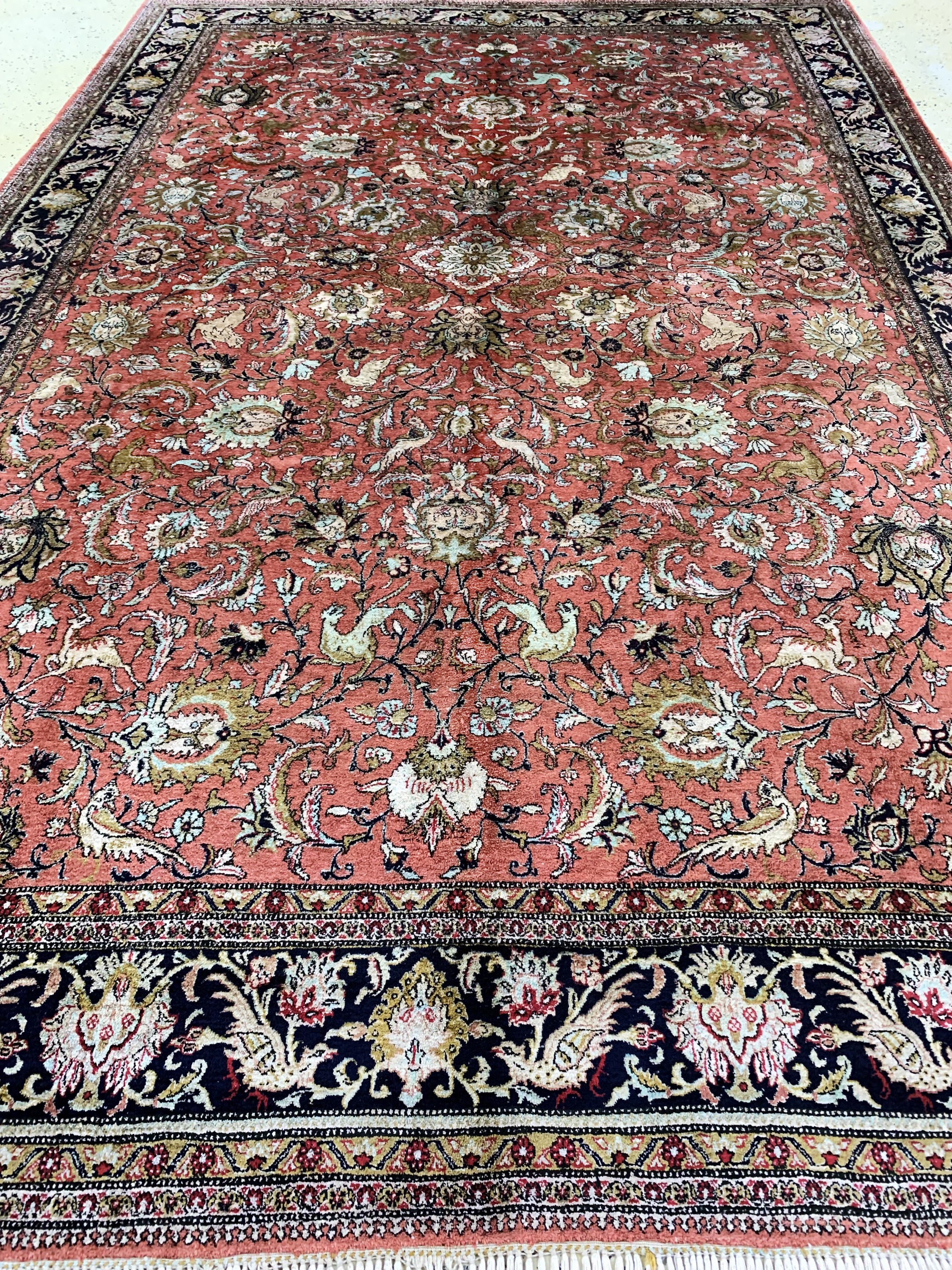 Detail g: Ghom Seide, Persien, Mitte 20.Jhd, reine Naturseide, ca. 308 x 203 cm, EHZ: 2