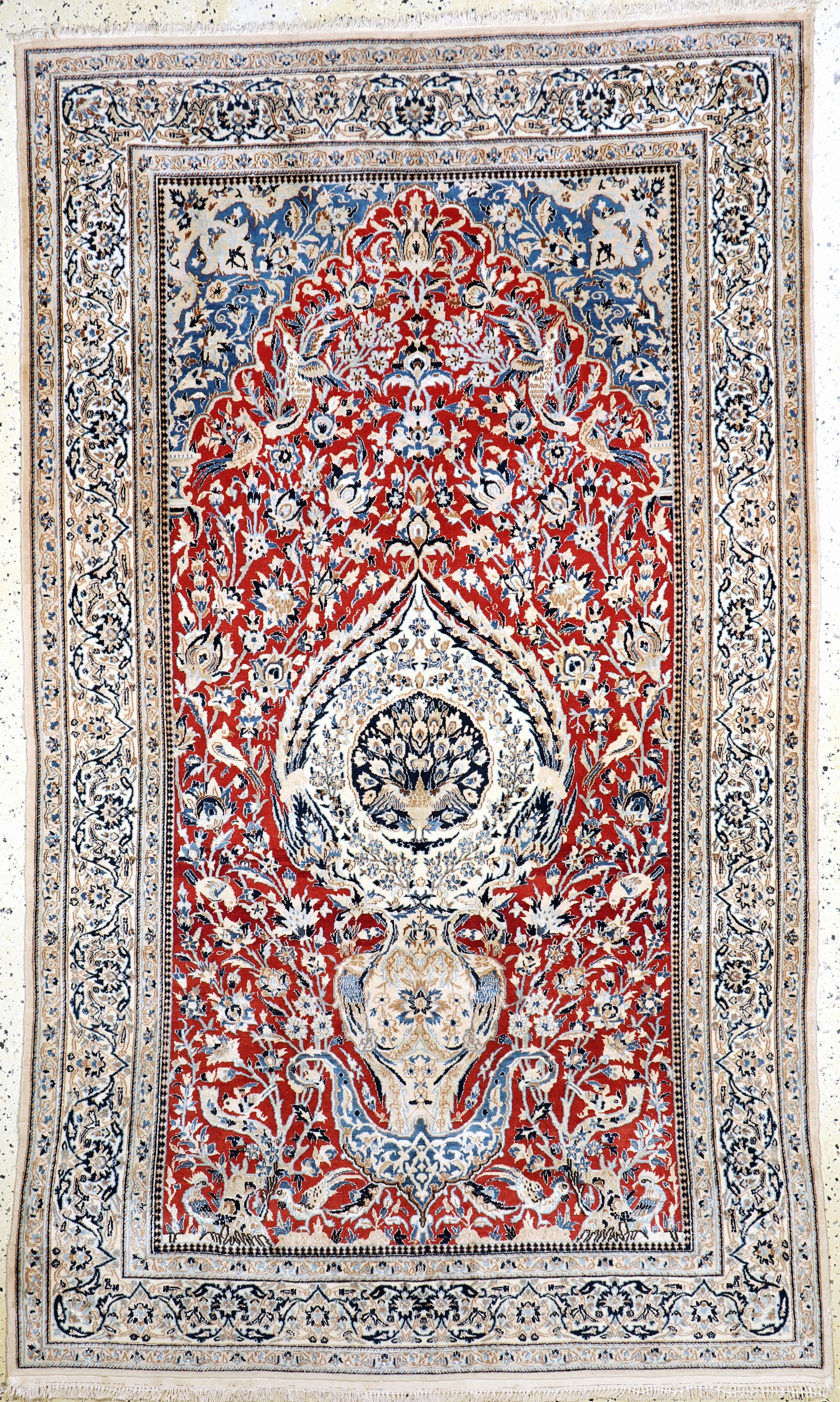 Nain fein(9 La), Persien, Mitte 20.Jhd, Korkwolle mit Seide, ca. 250 x 155 cm, ca. 500.000 Kn/qm, EHZ: 2