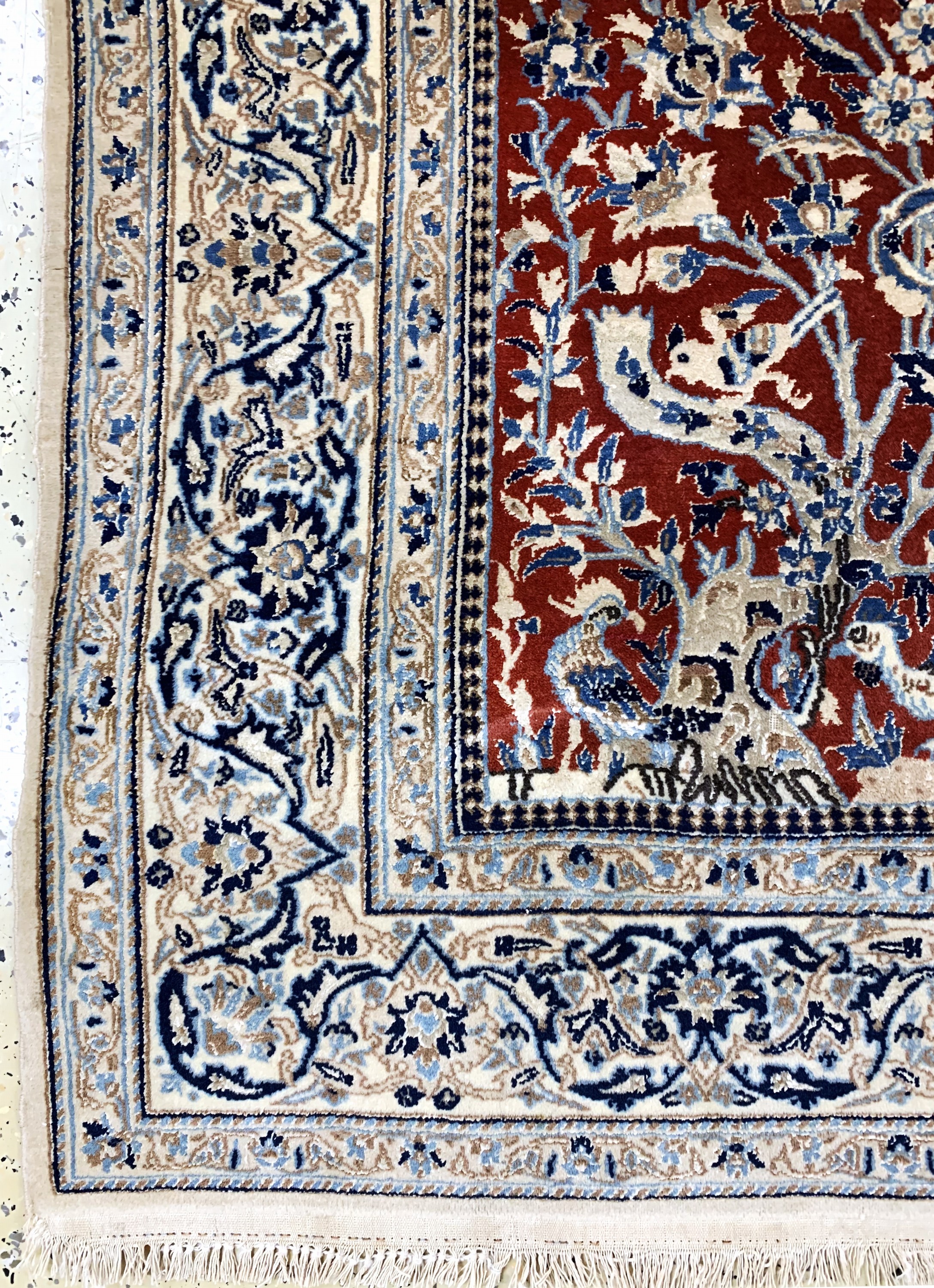 Detail c: Nain fein(9 La), Persien, Mitte 20.Jhd, Korkwolle mit Seide, ca. 250 x 155 cm, ca. 500.000 Kn/qm, EHZ: 2