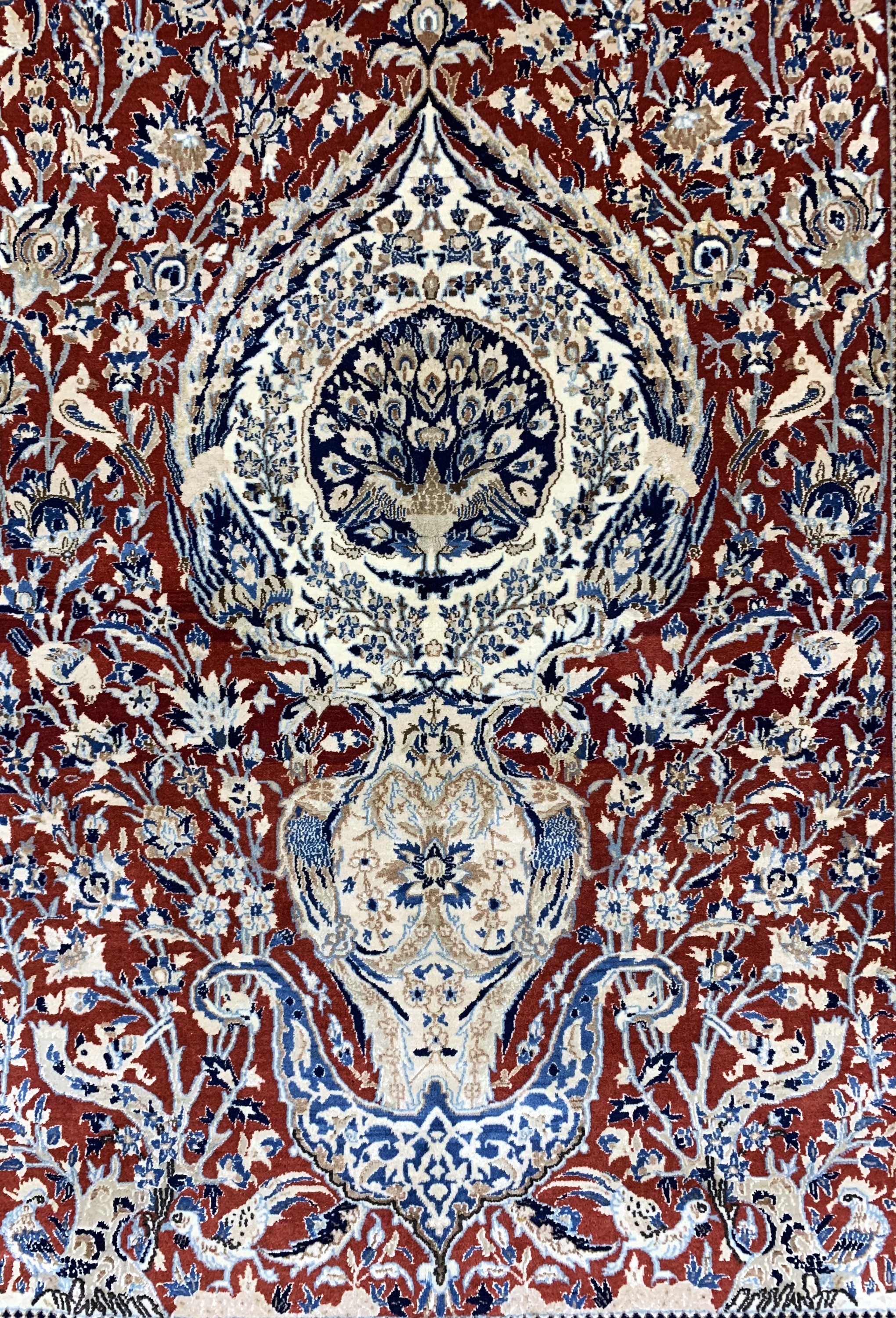Detail d: Nain fein(9 La), Persien, Mitte 20.Jhd, Korkwolle mit Seide, ca. 250 x 155 cm, ca. 500.000 Kn/qm, EHZ: 2