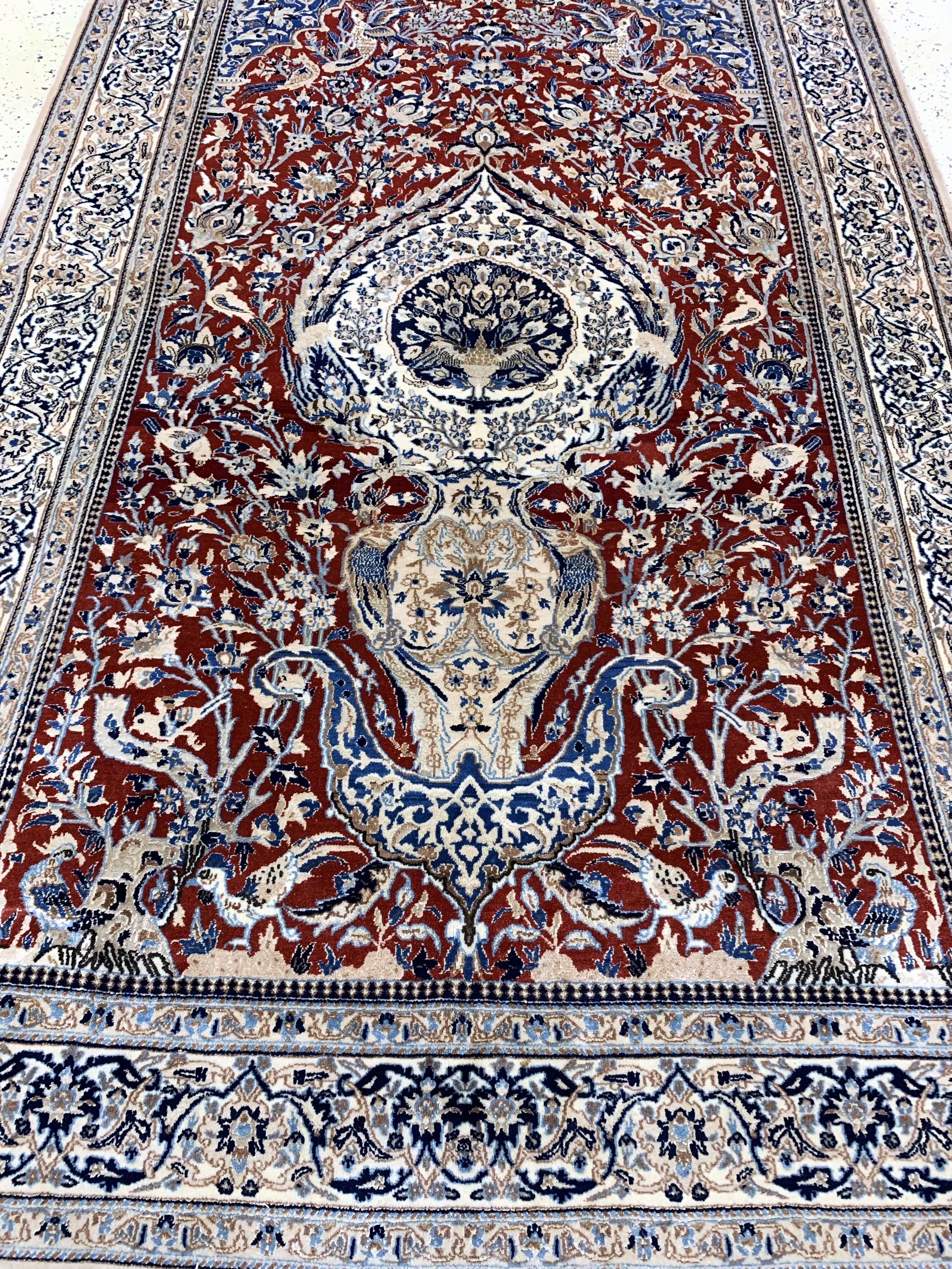Detail e: Nain fein(9 La), Persien, Mitte 20.Jhd, Korkwolle mit Seide, ca. 250 x 155 cm, ca. 500.000 Kn/qm, EHZ: 2