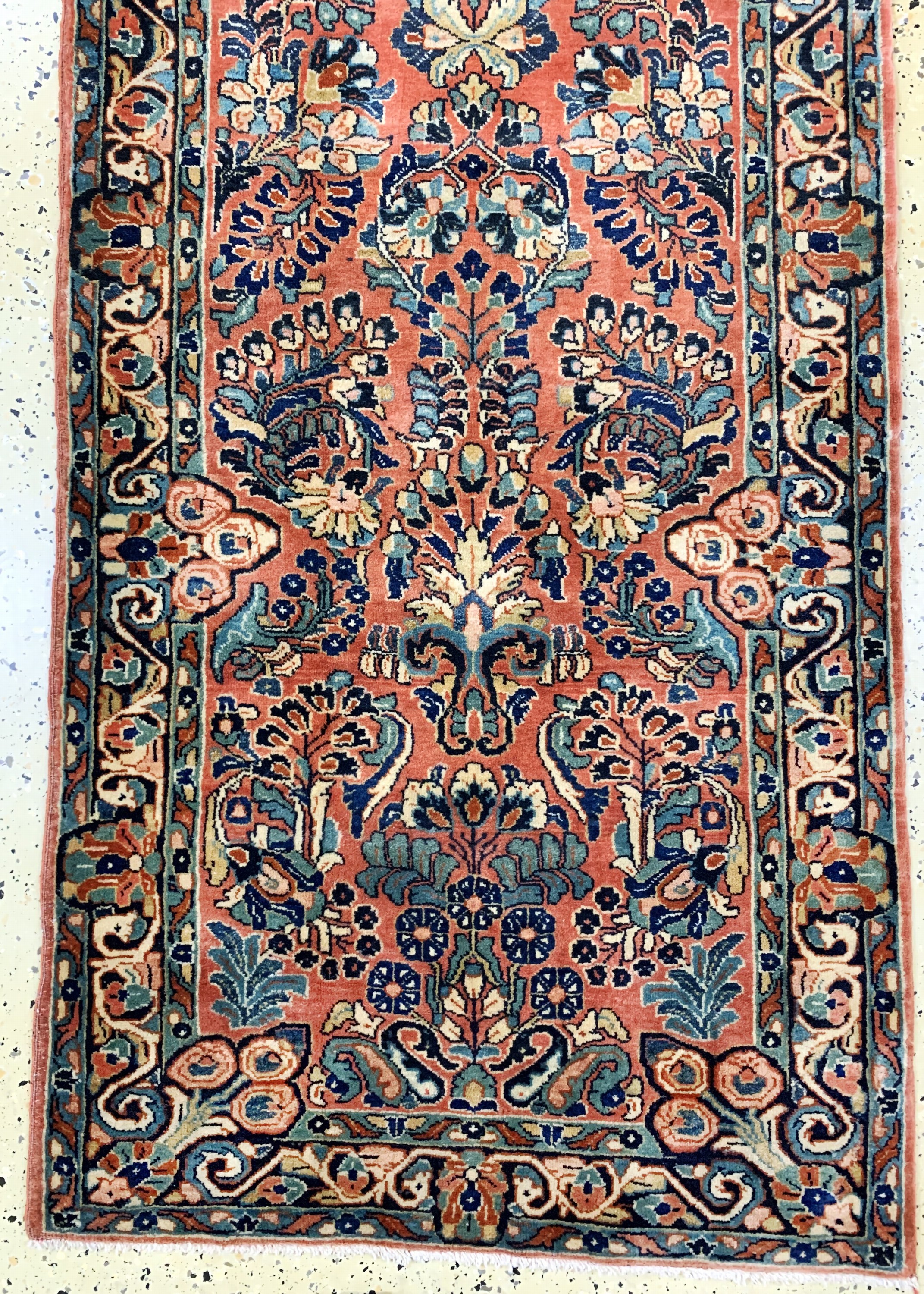 Detail f: Us Re-Import Sarogh, Persien, Anfang 20.Jhd, Korkwolle auf Baumwolle, ca. 625 x 82 cm, EHZ: 2, (fachkundig gereinigt).