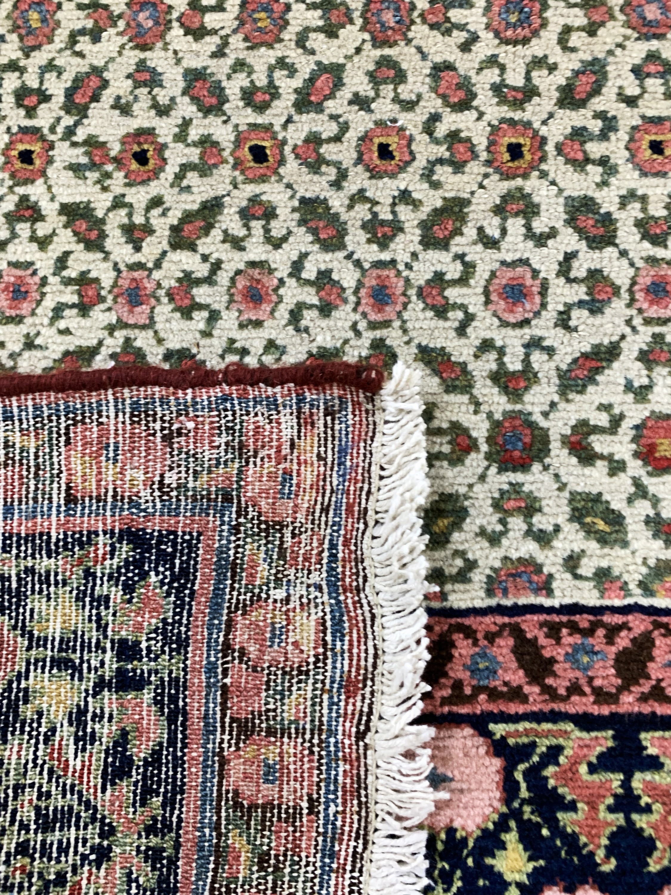 Detail e: Antiker Malayer, Persien, um 1900, Wolle auf Baumwolle, ca. 440 x 91 cm, EHZ: 2
