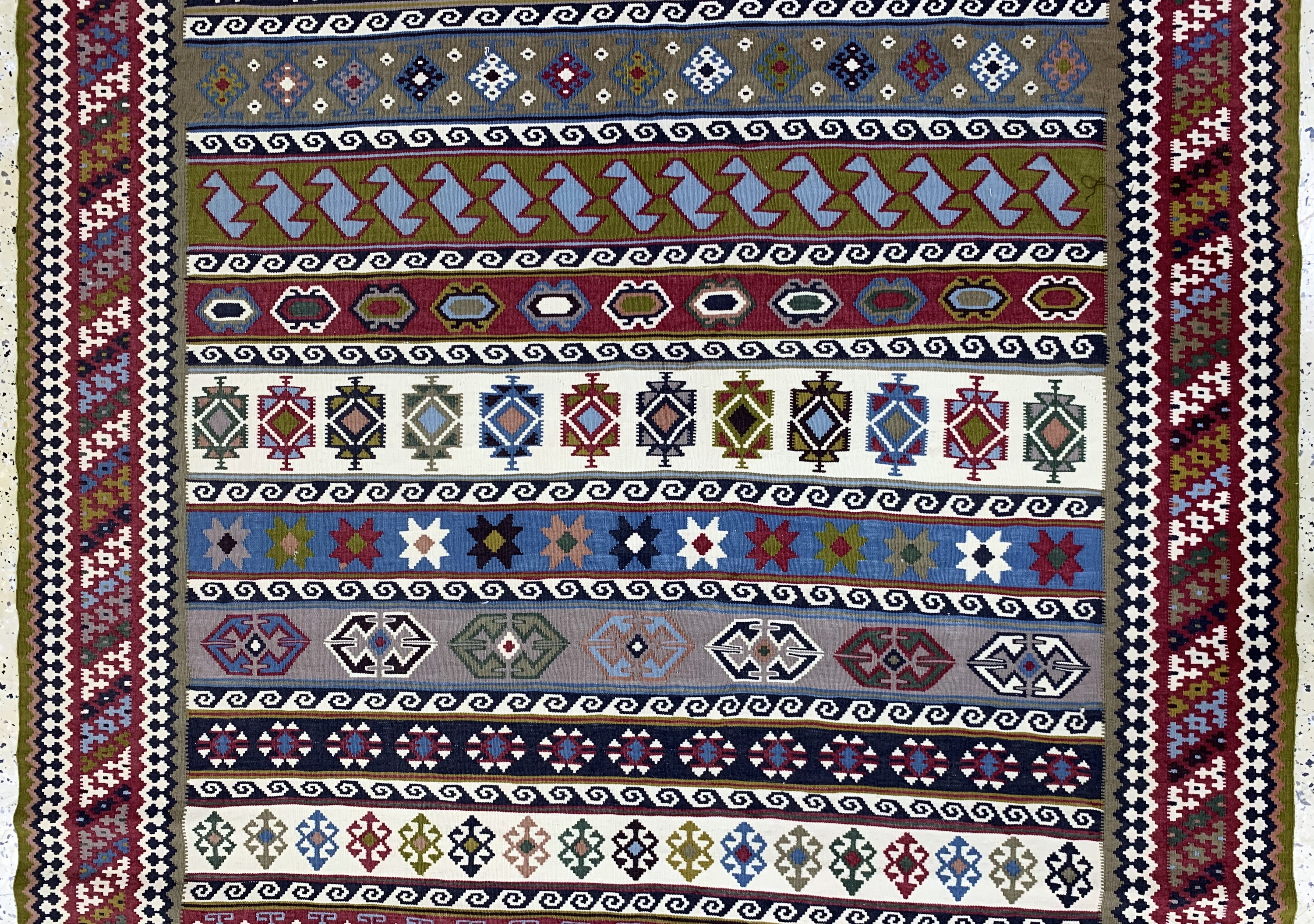 Detail b: Shahsawan Kelim fein, Persien, Mitte 20.Jhd, Wolle auf Wolle, ca. 600 x 155 cm, EHZ: 2