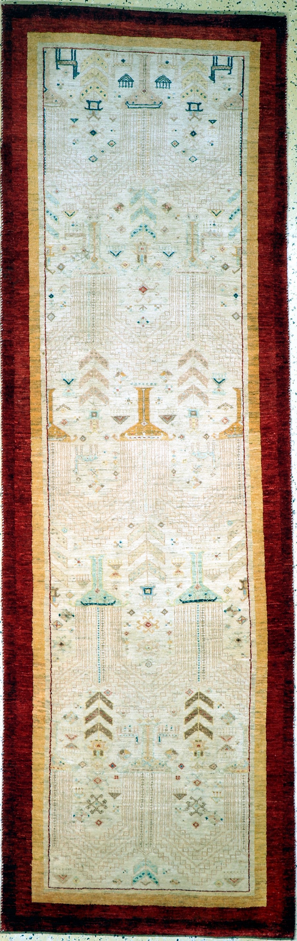 Gabbeh Loribaft fein, Persien, Ende 20.Jhd,Wolle auf Wolle, ca. 270 x 86 cm, EHZ: 1-2