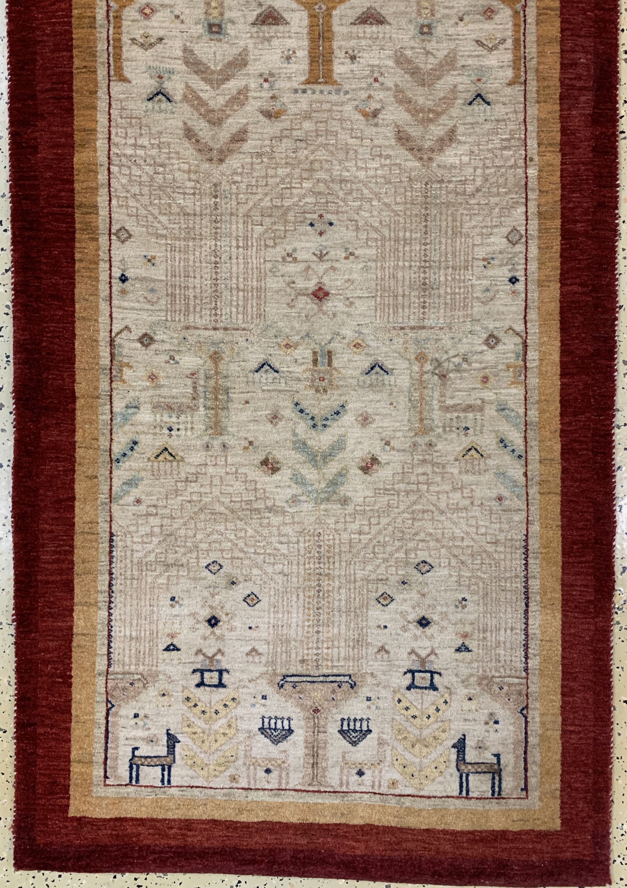 Detail c: Gabbeh Loribaft fein, Persien, Ende 20.Jhd,Wolle auf Wolle, ca. 270 x 86 cm, EHZ: 1-2