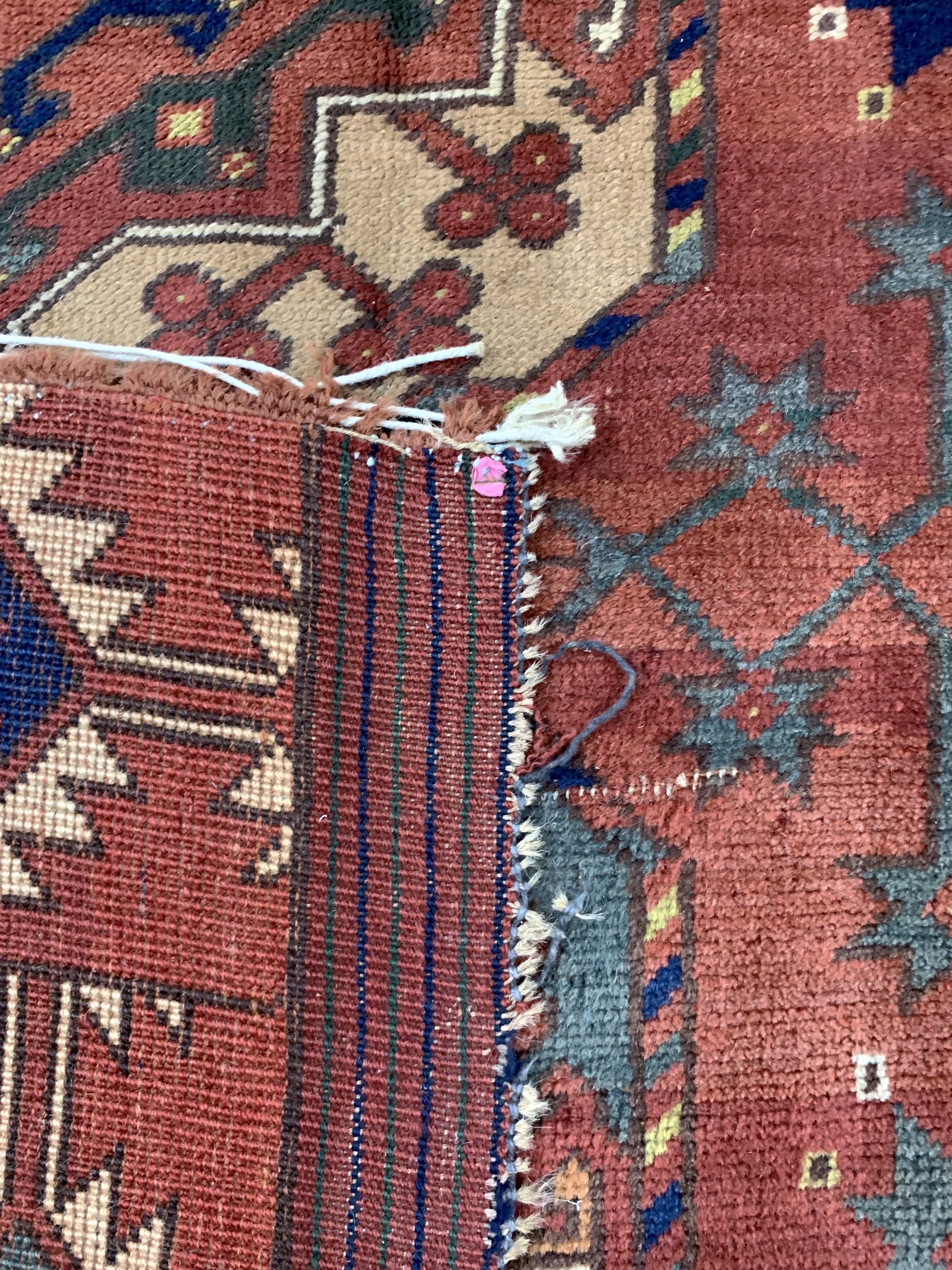 Detail h: Ersari alt, Rumänien, Mitte 20.Jhd, Wolle auf Wolle, ca. 360 x 240 cm, EHZ: 3(restauriert)