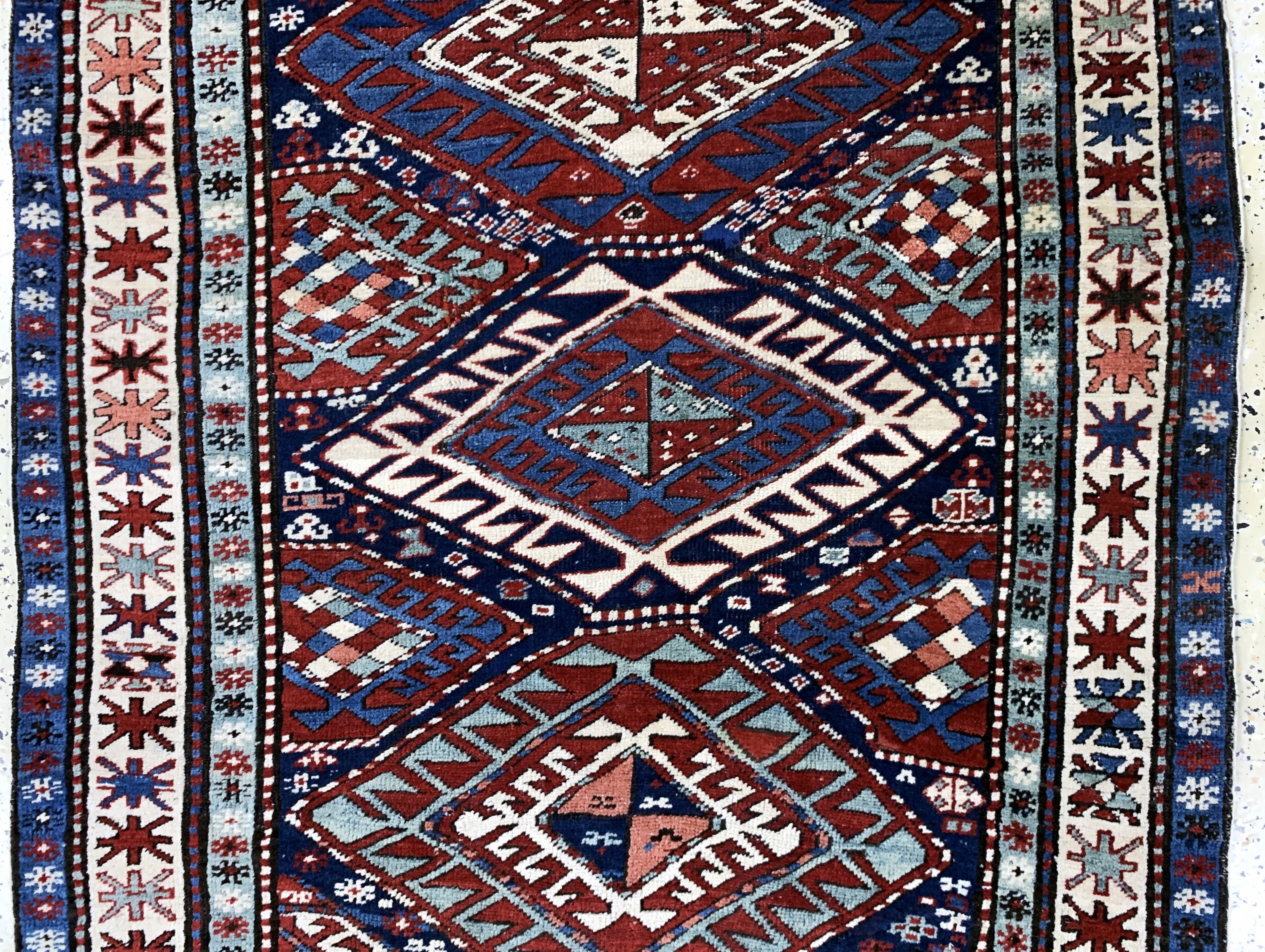 Detail c: Antiker Kazak"Shulaver", Kaukasus, 19.Jhd, Wolle auf Wolle, ca. 290 x 111 cm, EHZ: 3