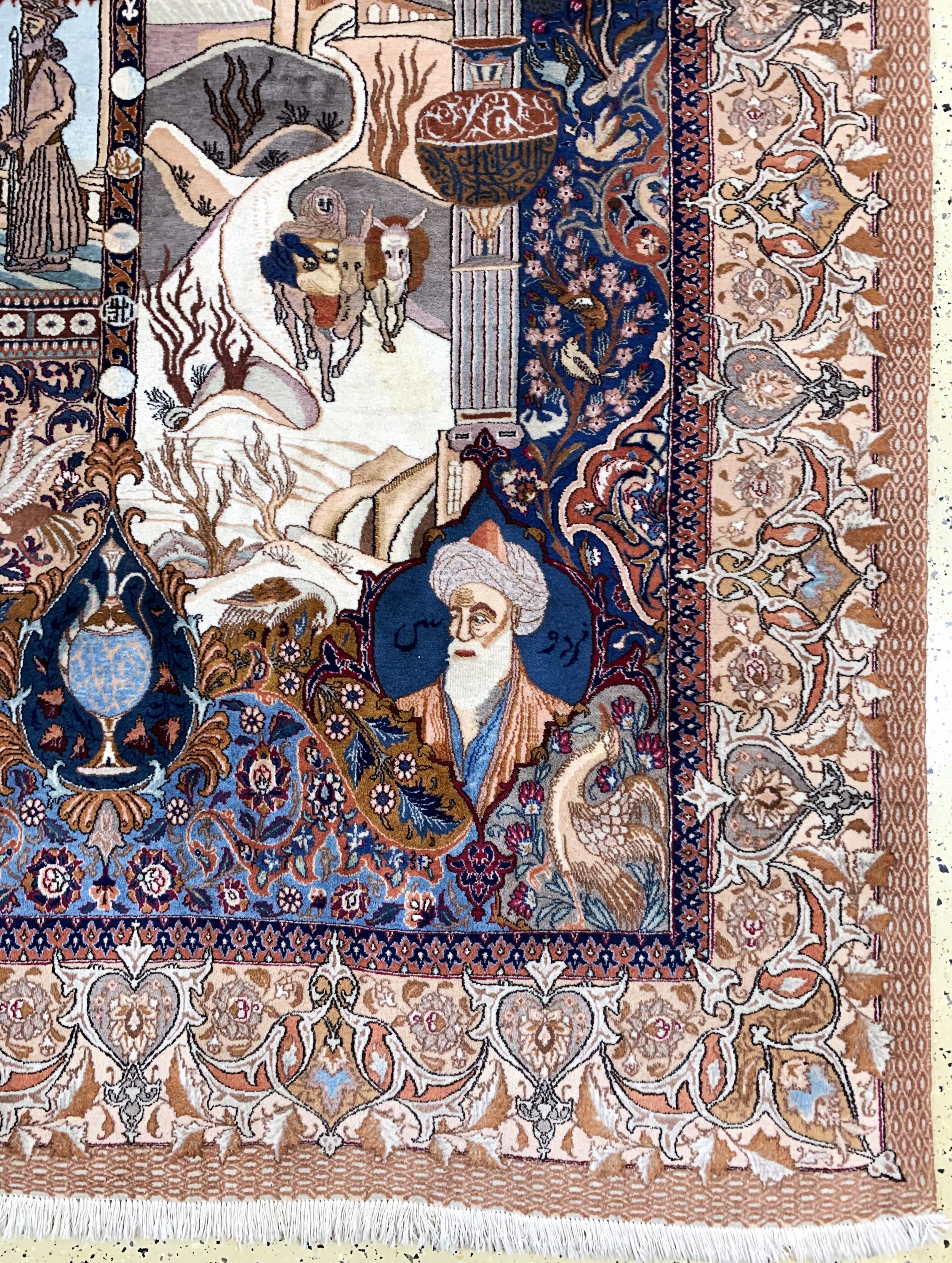Detail a: Kaschmar fein, Persien, Mitte 20.Jhd., Wolle auf Baumwolle, ca. 396 x 300 cm, EHZ: 2