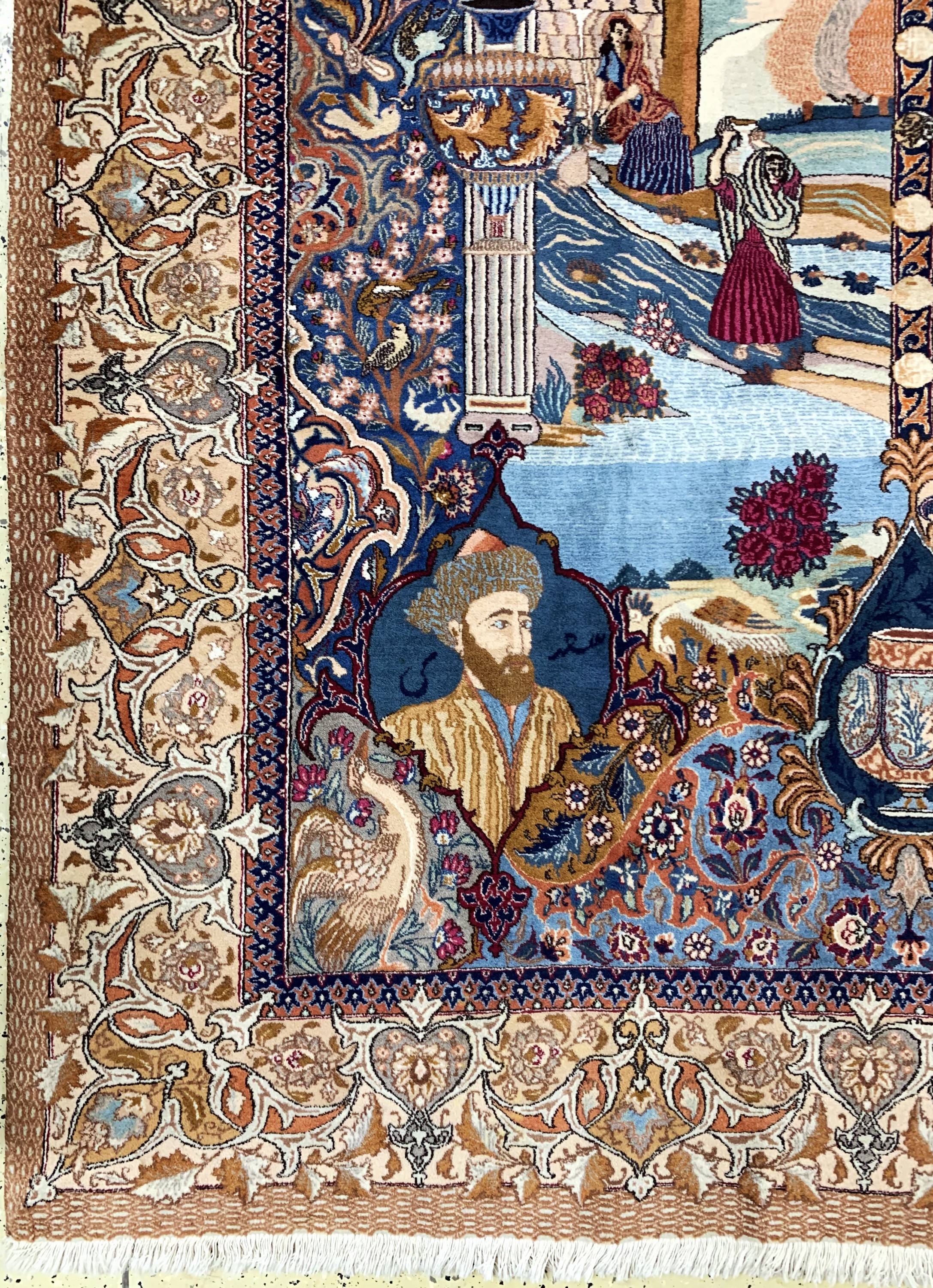 Detail b: Kaschmar fein, Persien, Mitte 20.Jhd., Wolle auf Baumwolle, ca. 396 x 300 cm, EHZ: 2