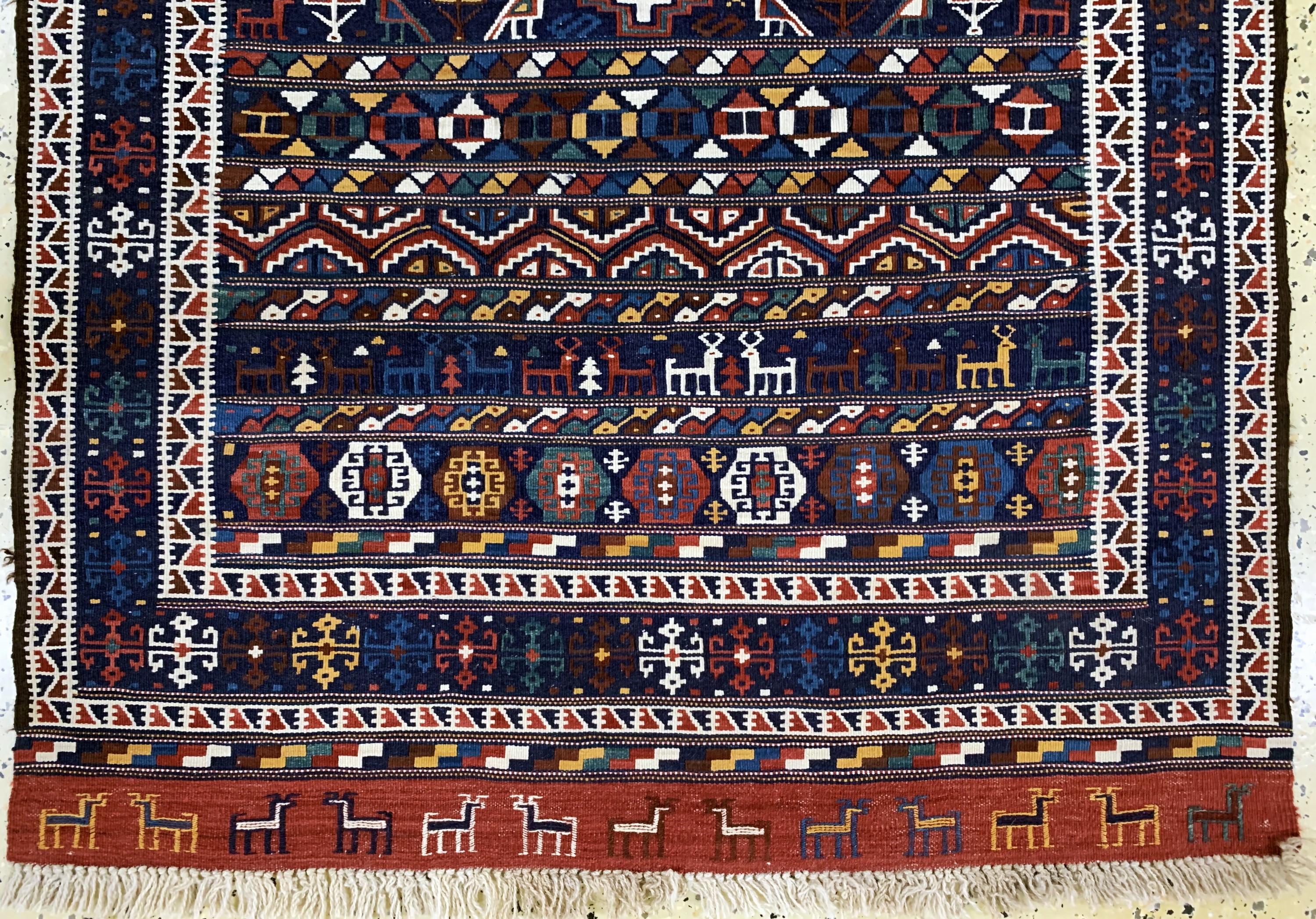 Detail c: Sumakh fein, Azerbaijan, Mitte 20.Jhd, Wolle auf Wolle, ca. 185 x 105 cm, EHZ: 1-2