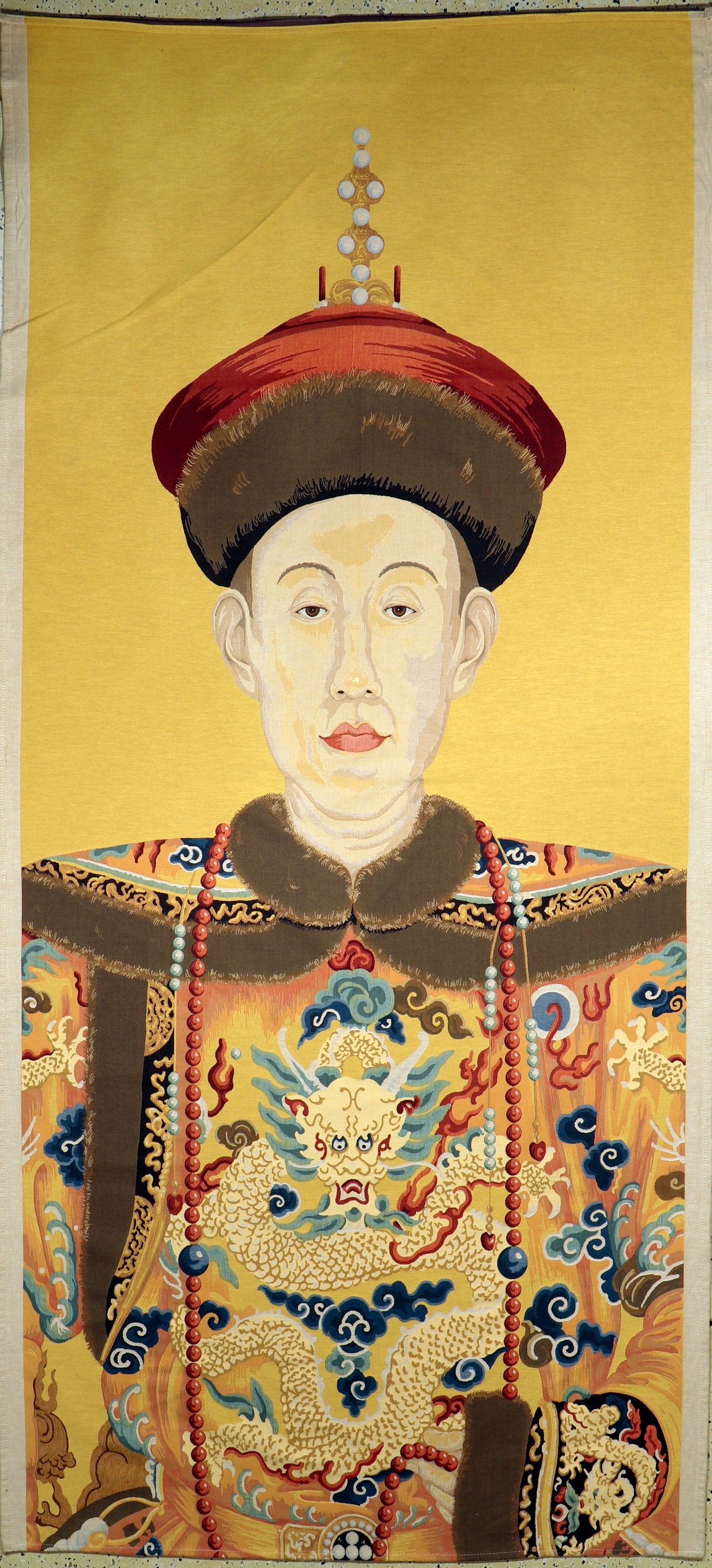 Kaiserliches"Portrait", Maschinell-gewebt, Ende 20.Jhd, Leinen, ca. 300 x 140 cm, EHZ: 1-2