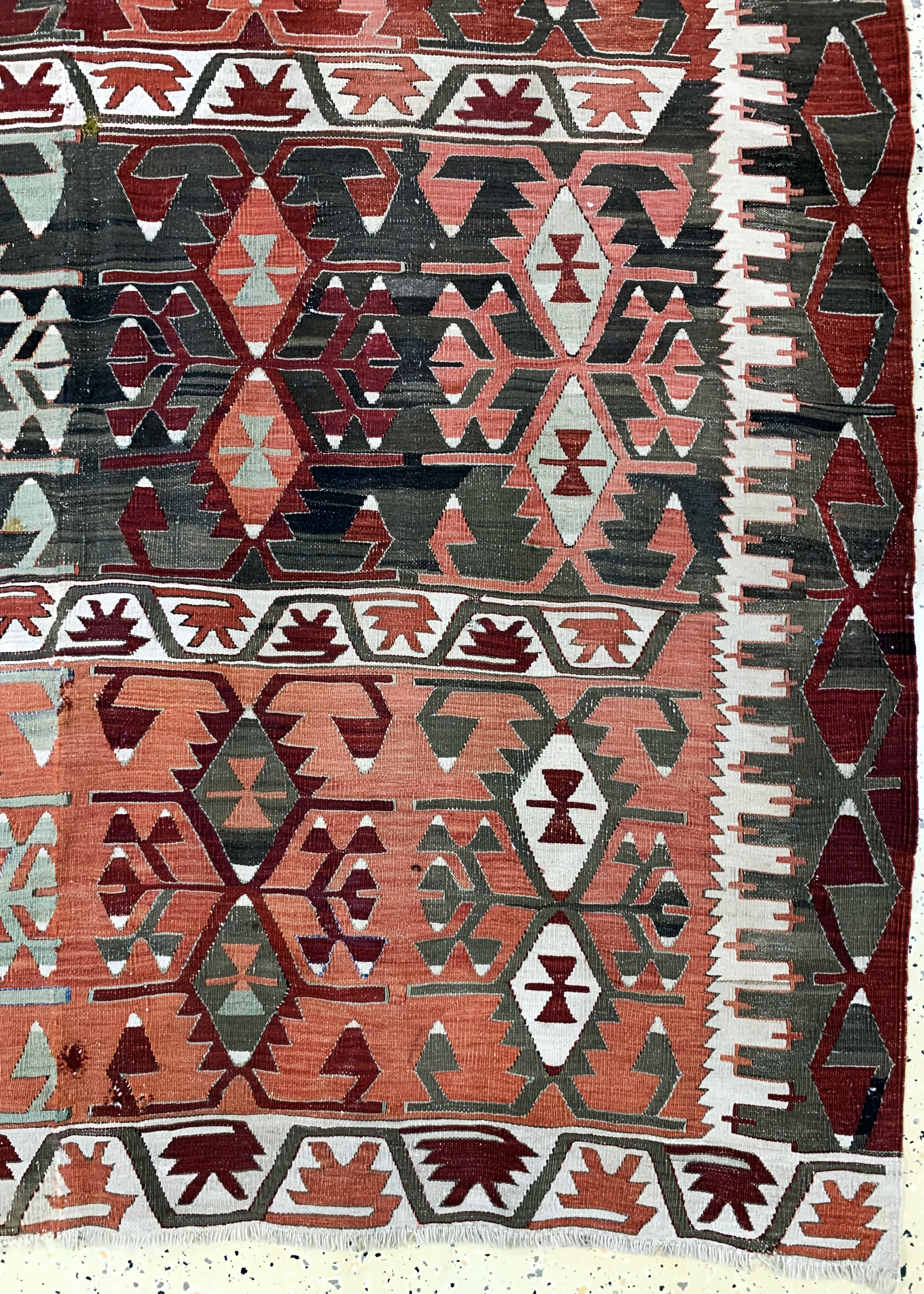 Detail a: Anatol Kelim antik, Türkei, um 1900, Wolle auf Wolle, ca. 360 x 165 cm, EHZ: 2