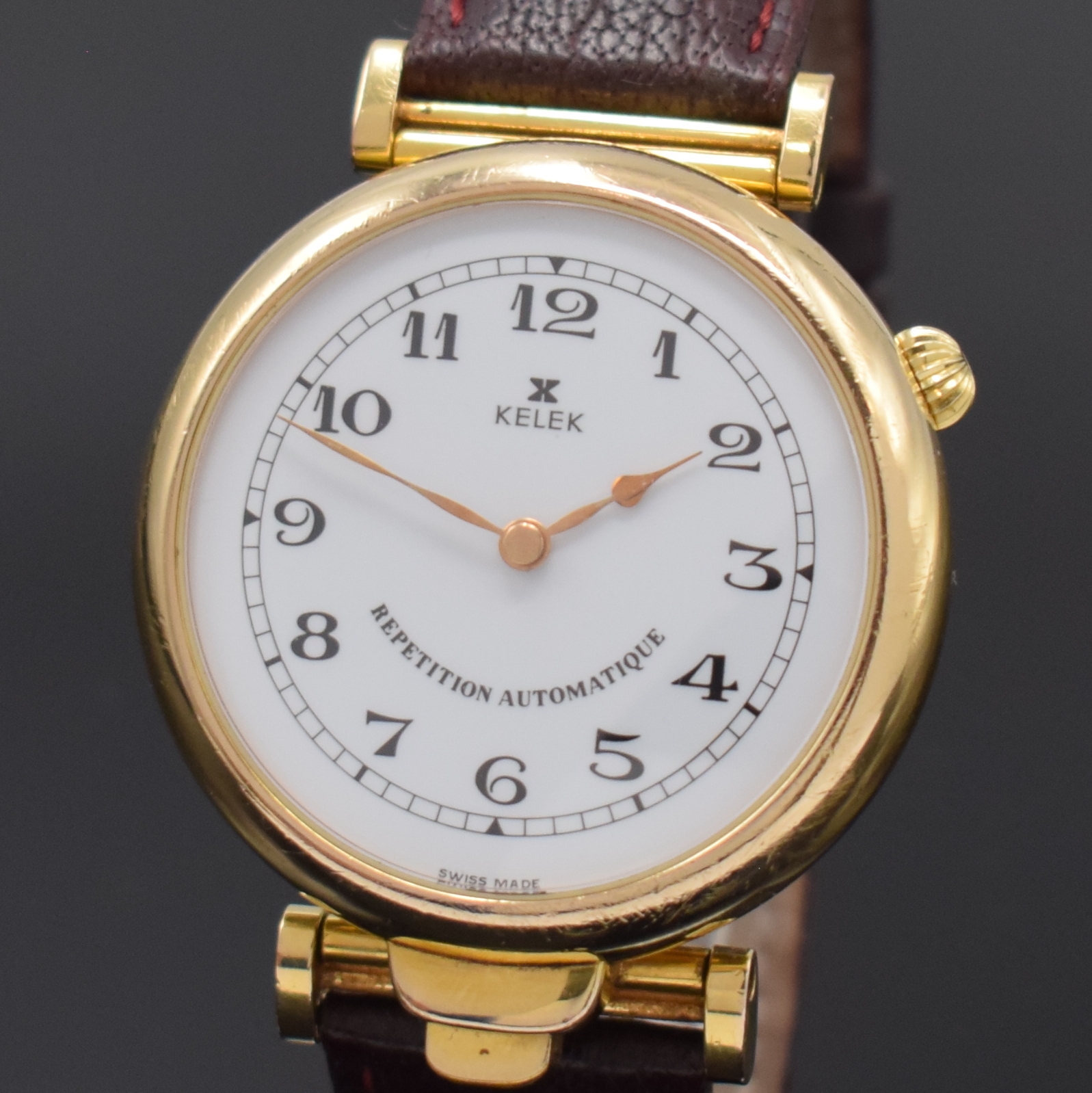 Detail a: KELEK Herrenarmbanduhr mit 5-Minutenrepetition Referenz DK 87-211 A, Schweiz 1990er Jahre, Automatik, verg., beids. vergl. Geh., bewegl. Bandanst., ...