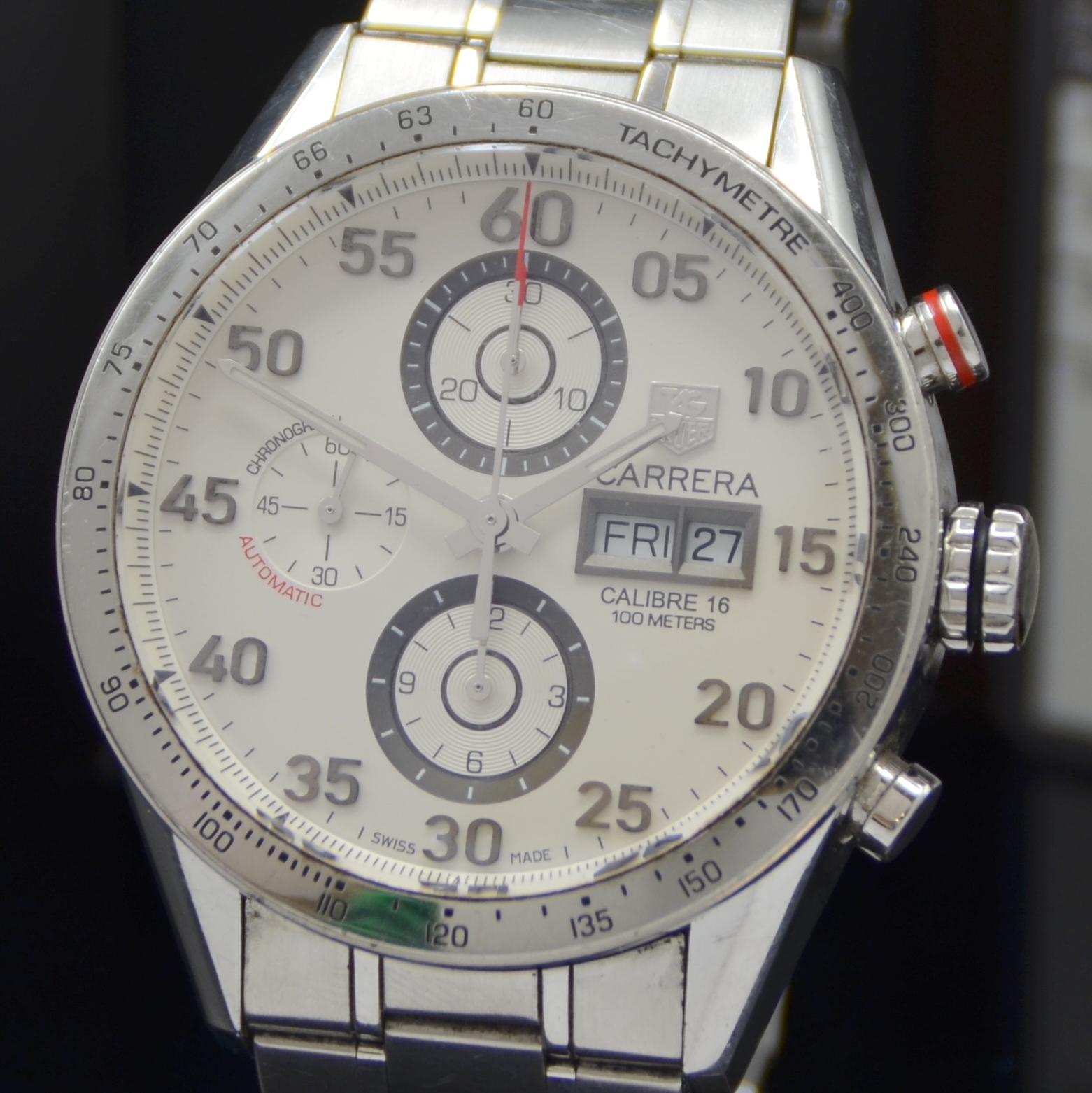 Detail a: TAG HEUER Carrera Armbandchronograph Referenz CV2A11, Schweiz verk. lt. beil. Pap. 06/2014, Automatik, Edelstahlgeh. inkl. Gliederband m. Faltschl., ...