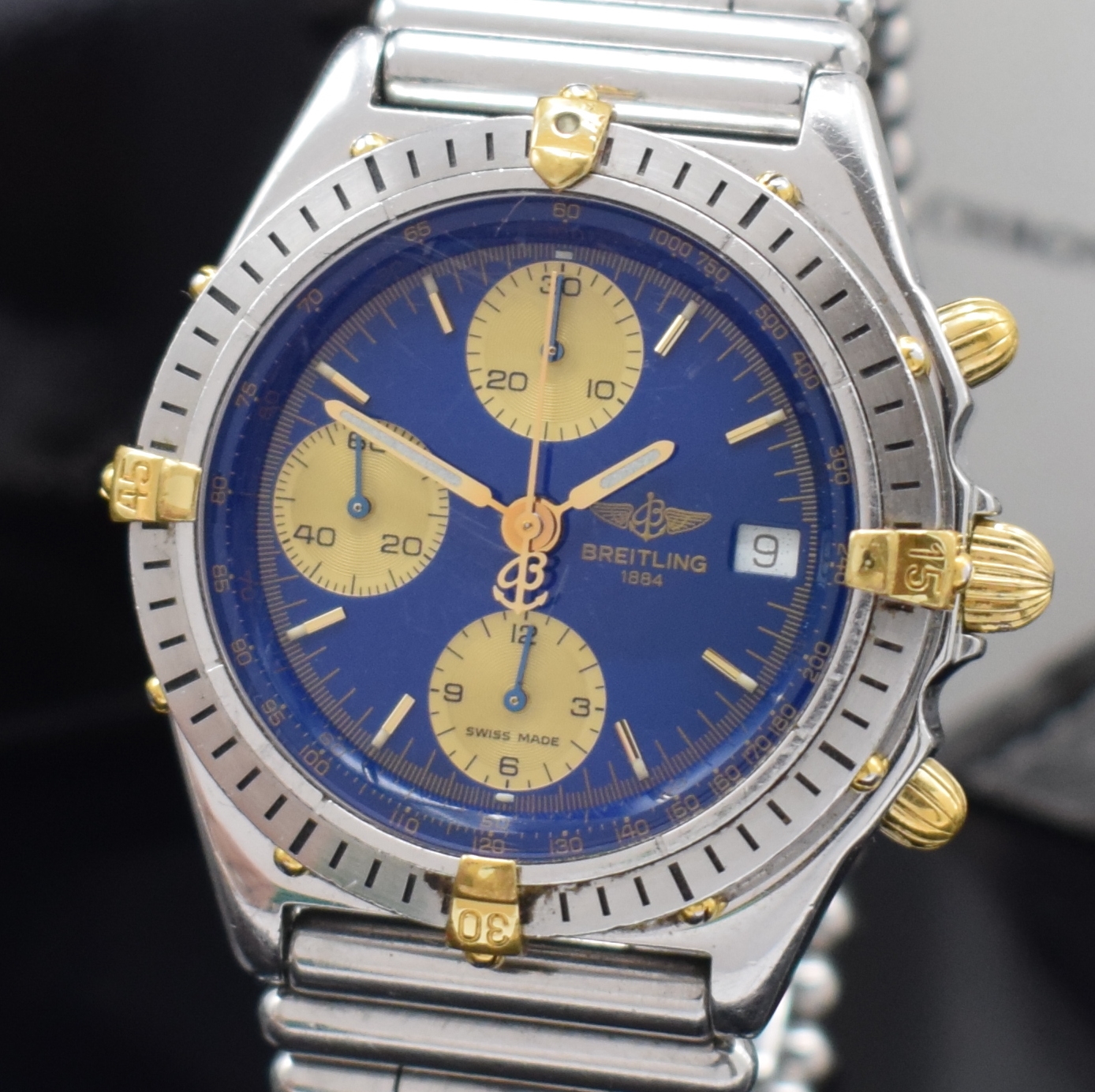 Detail a: BREITLING Armbandchronograph Modellserie Chronomat Referenz B13048, Schweiz um 1995, Automatik, Edelstahlgeh. inkl. orig. Roleauxband m. dopp. ...