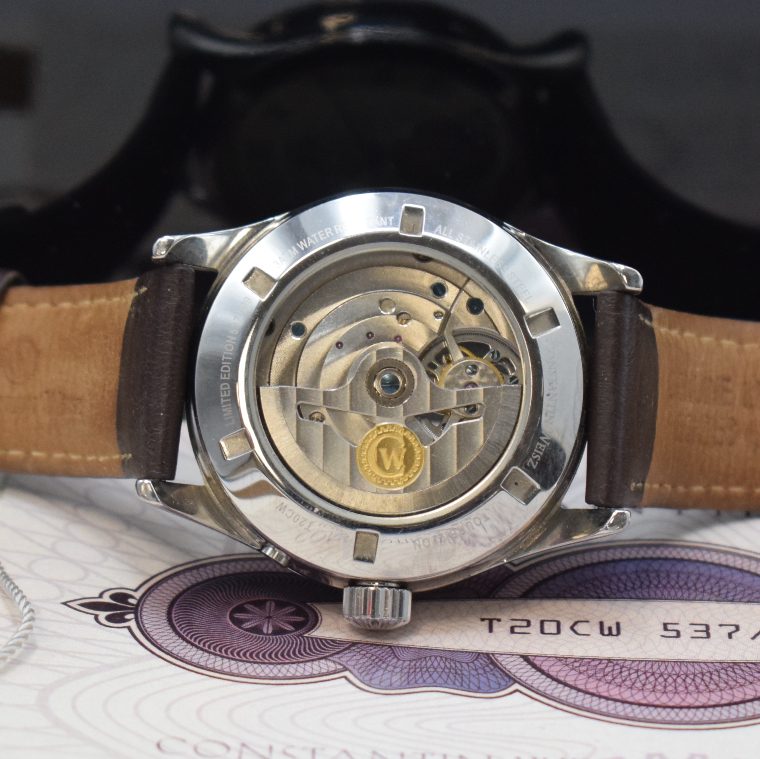 Detail e: CONSTANTIN WEISZ Tourbillon auf 999 Stück limitierte Armbanduhr, Deutschland verk. lt. beil. Pap. 07/2013, Automatik, Stahlgeh. beids. vergl., orig. ...