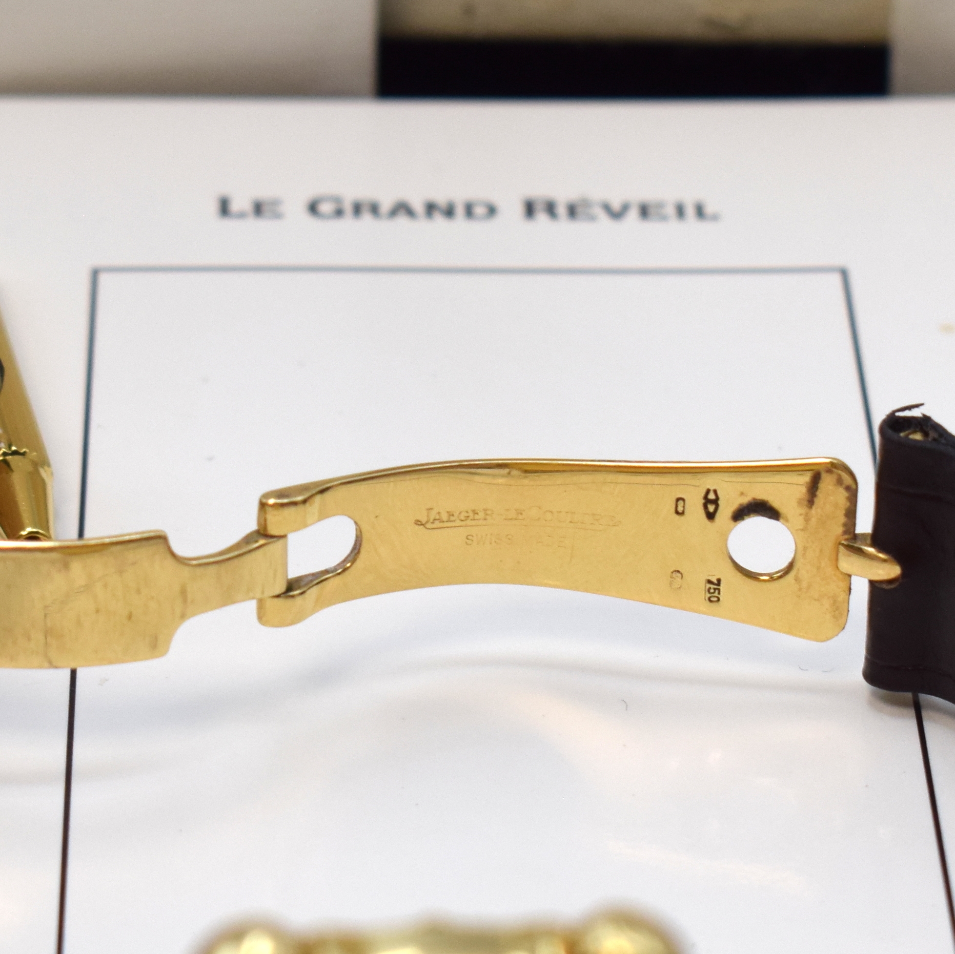 Detail c: Jaeger-LeCoultre astronomische Herrenarmbanduhr Calendrier Perpetual Grand Reveil in GG 750/000 Referenz 180.1.99, Schweiz um 1992, massives Goldgeh. ...