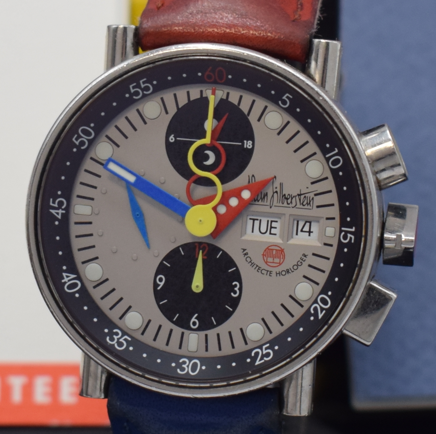 Detail a: ALAIN SILBERSTEIN Krono Bauhaus auf 999 Stück limitierter Armbandchronograph, Schweiz/Frankreich verk. lt. beil. Pap. 12/2000, Automatik, ...