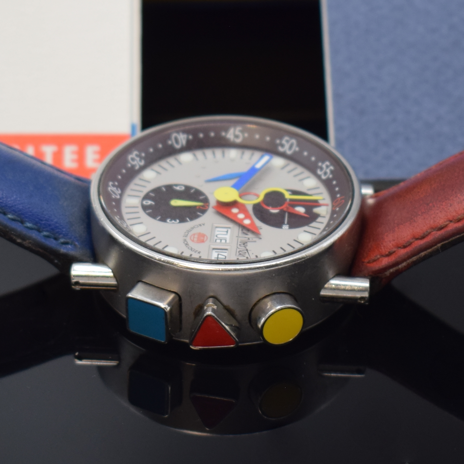 Detail b: ALAIN SILBERSTEIN Krono Bauhaus auf 999 Stück limitierter Armbandchronograph, Schweiz/Frankreich verk. lt. beil. Pap. 12/2000, Automatik, ...