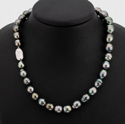 Image 26901222 - Zuchtperl-Collier, Schließe Silber und Metall, 78 barocke Tahiti-Zuchtperlen, D. ...