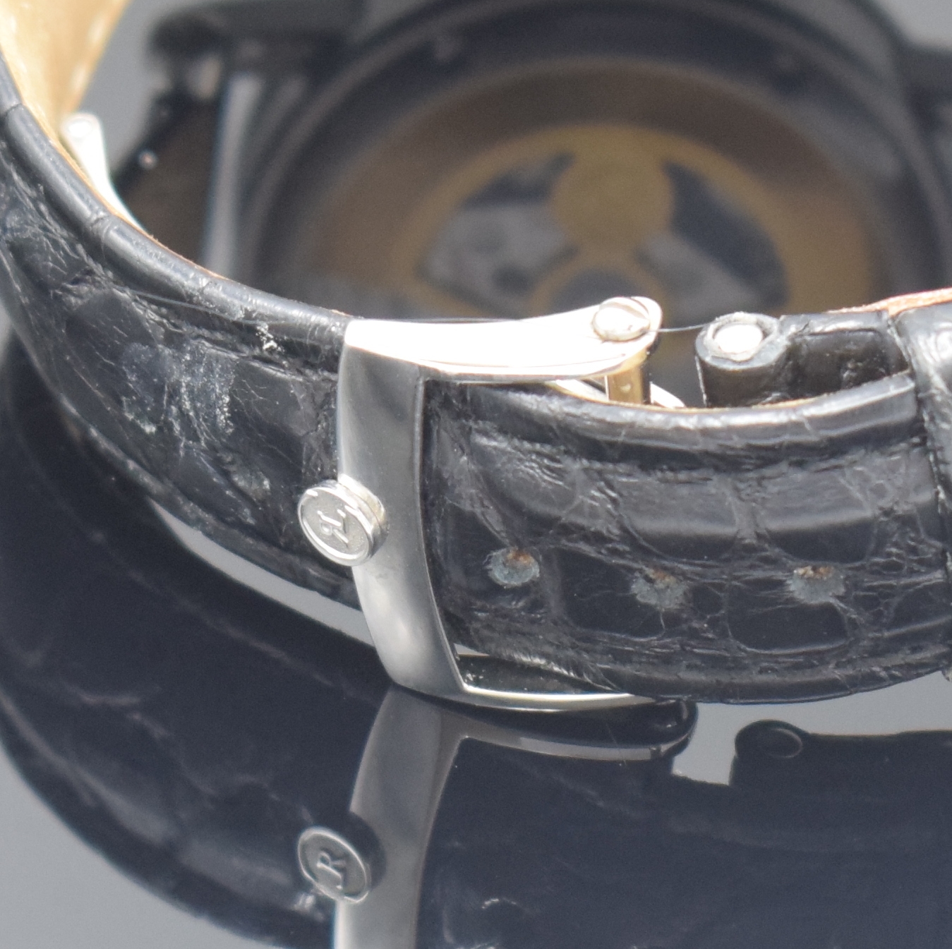 Detail d: CHRONOSWISS Herrenarmbanduhr Modell Lunar Chronograph Referenz CH 7523, Schweiz um 2001, Automatik, Edelstahlgeh. inkl. Lederband m. orig. Faltschl., ...