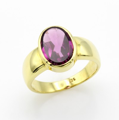 Image Ring mit Turmalin, GG 585/000, ovaler, pinkfarb. Turmalin im Buff-Top ca. 4.30 ct, RWca. ...