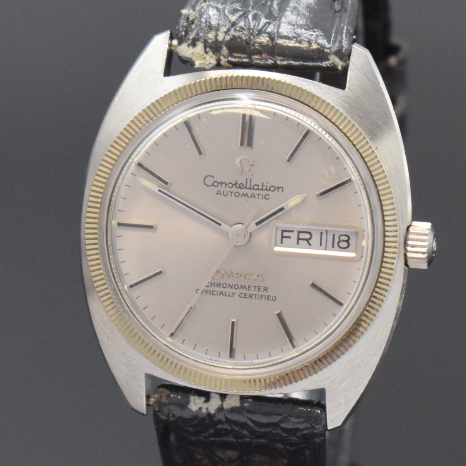 Detail a: OMEGA Constellation Armbandchronometer in Stahl/WG Referenz 168.029, Schweiz um 1971, Automatik, verschr. Geh., orig. Krone u. Glas, WG ...