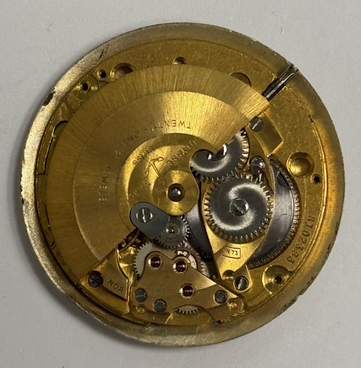 Detail e: ULYSSE NARDIN Chronometer Armbanduhr in GG 585/000, Schweiz/USA um 1965, Automatik, amerikanisches Monocoque Geh., silb. Schraffur-Zifferbl. pat., ...