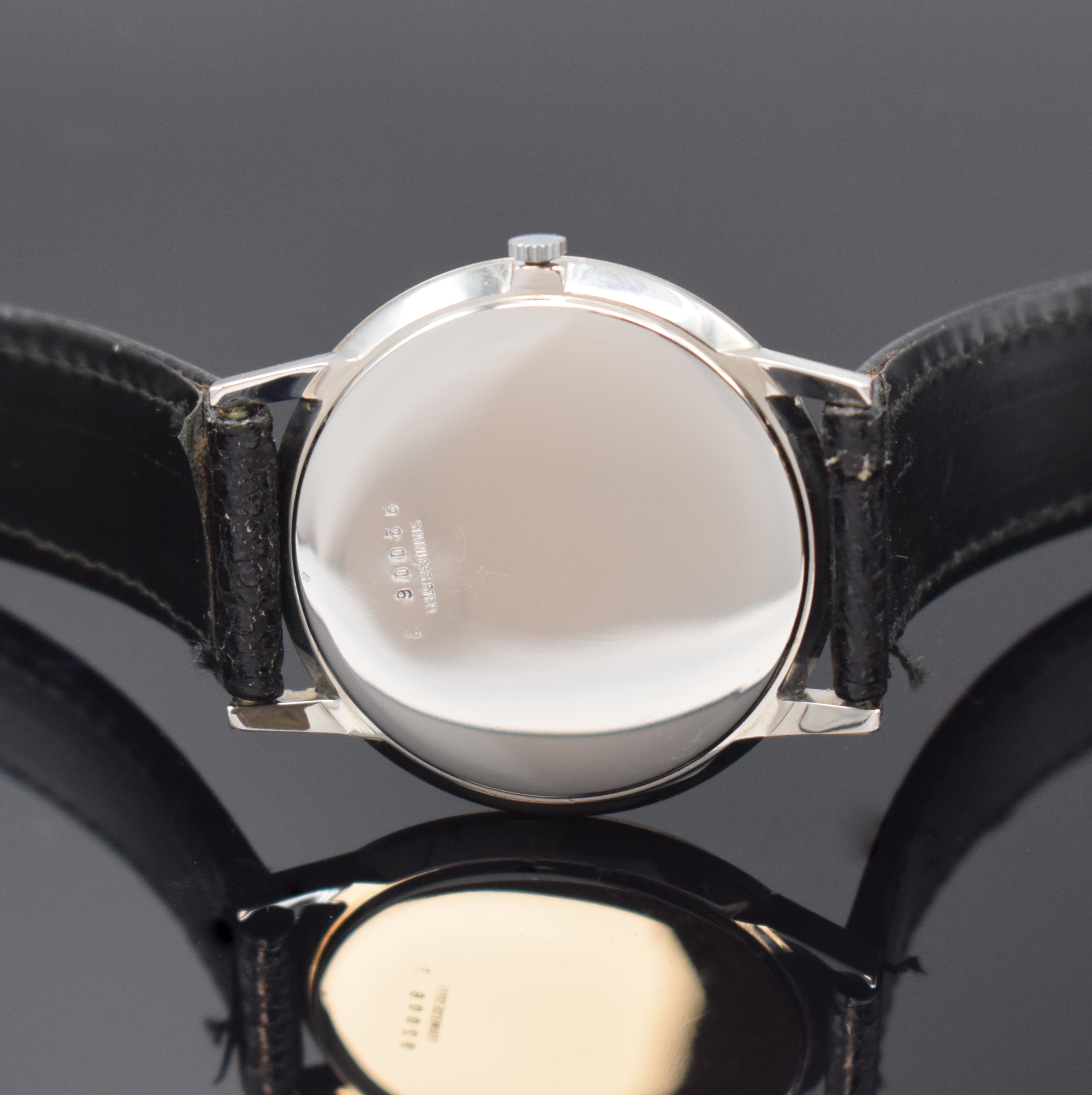Detail c: HAMILTON Intra-Matic elegante Armbanduhr Referenz 92006 3 in Stahl, Schweiz um 1965, Automatik, 3-tlg. Geh., Boden u. Glasrand aufgedr., silb. ...